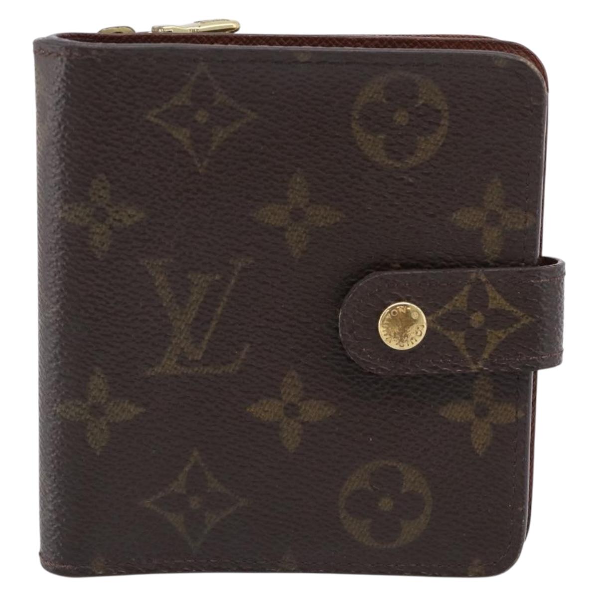 LOUIS VUITTON Monogram Compact Zip Wallet M61667 LV Auth SK342