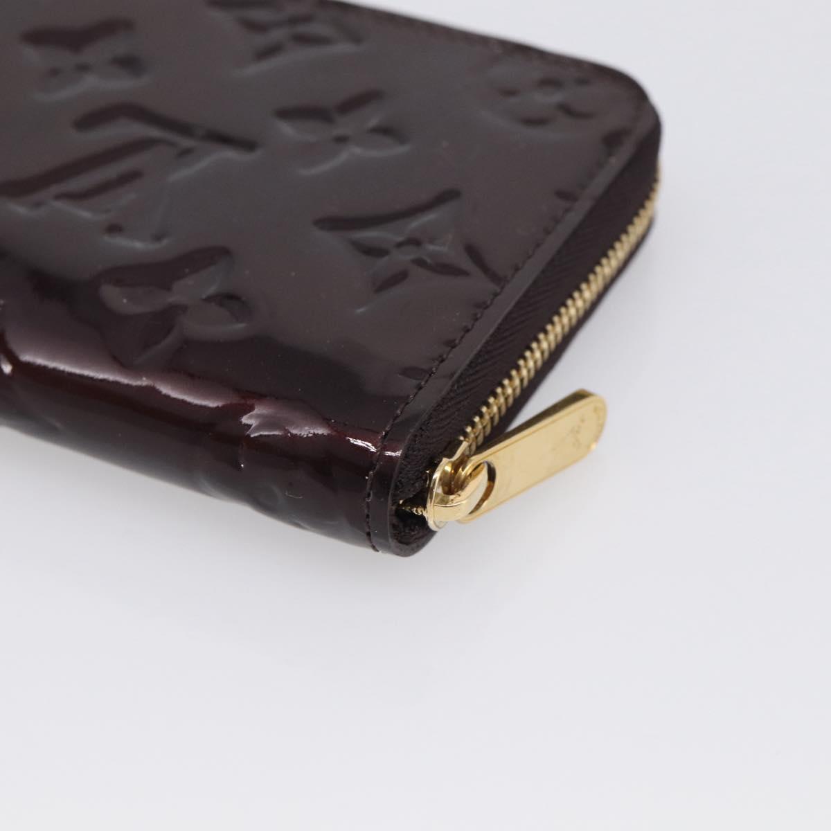 LOUIS VUITTON Monogram Vernis Zippy Coin Purse Rouge Favist M91534 Auth SK453A