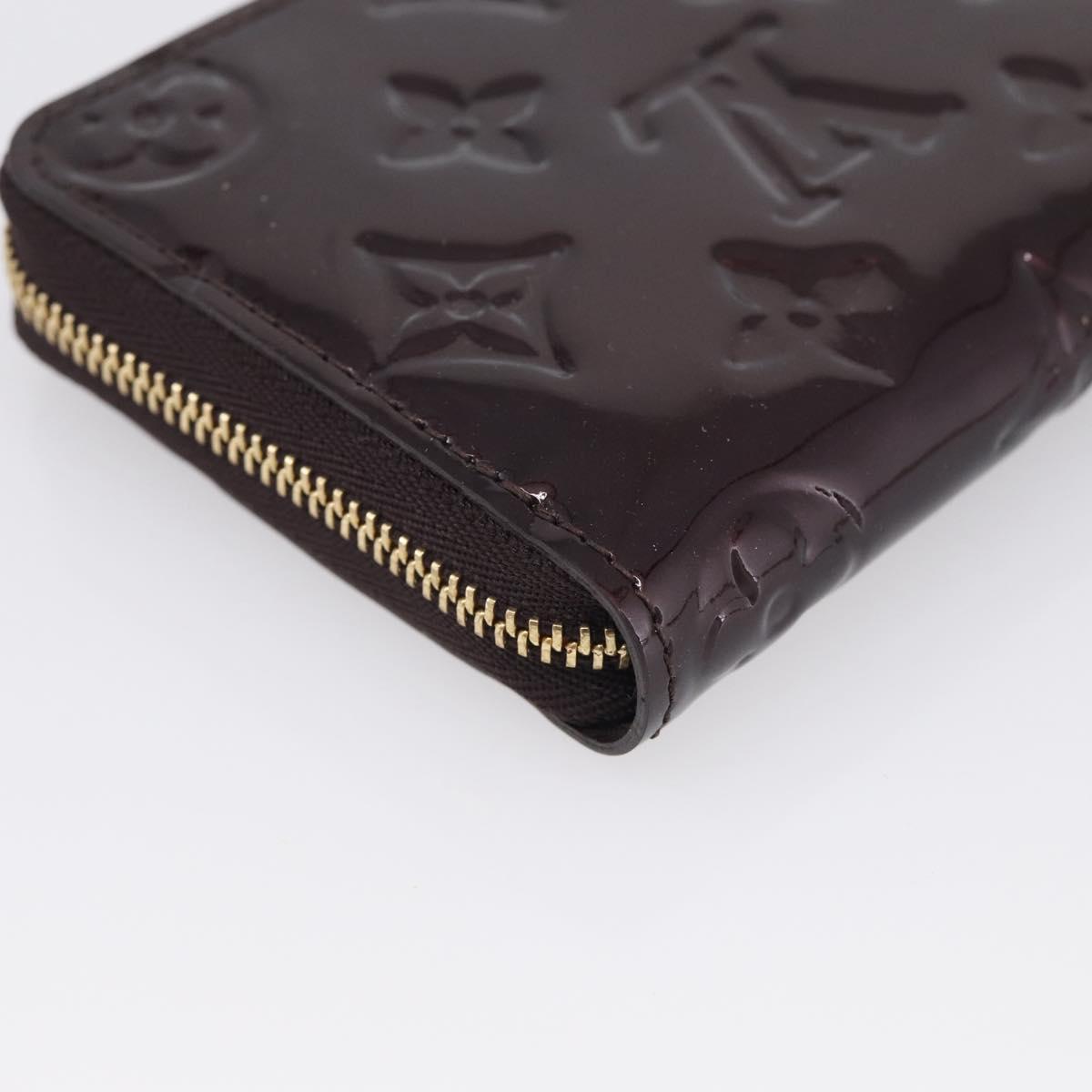 LOUIS VUITTON Monogram Vernis Zippy Coin Purse Rouge Favist M91534 Auth SK453A