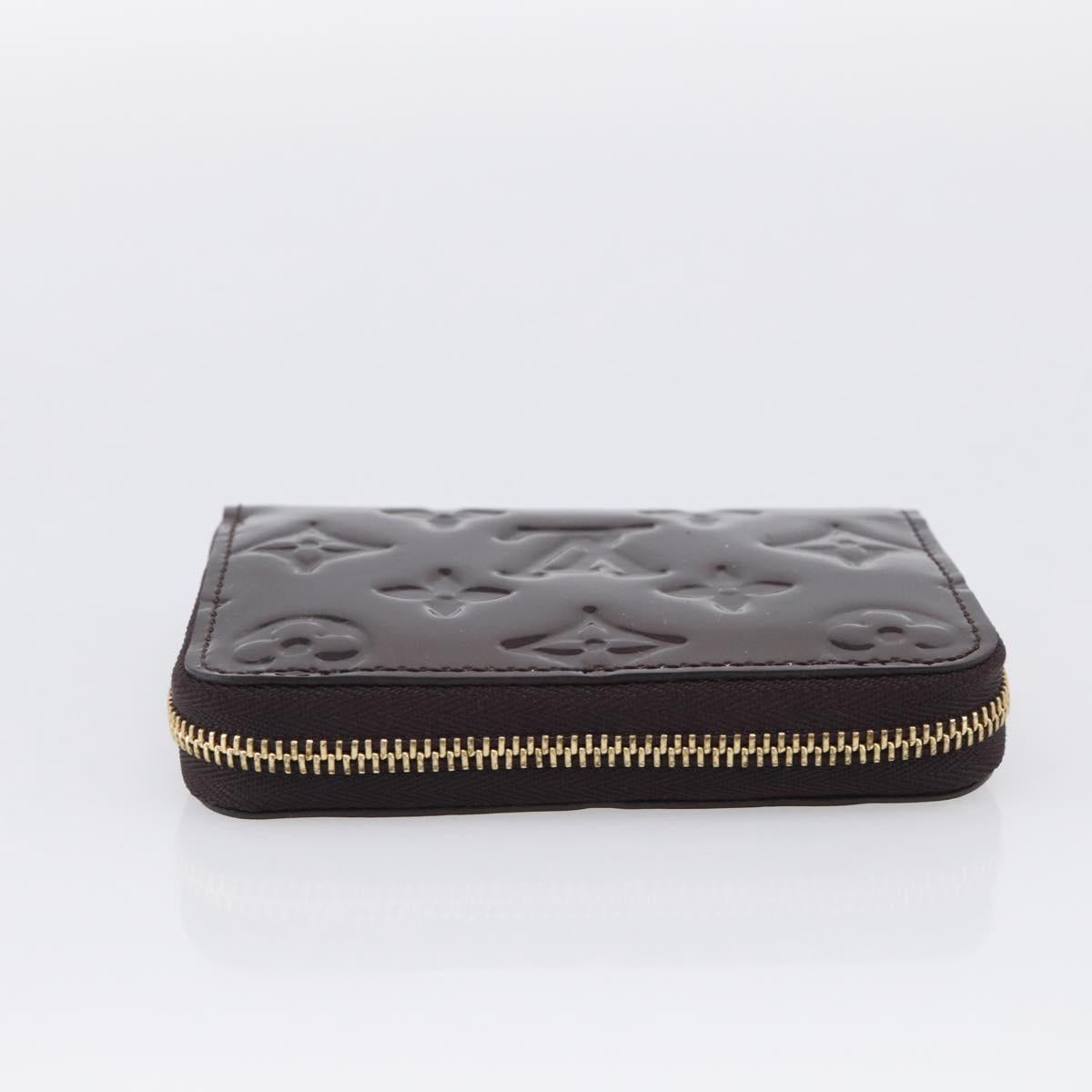 LOUIS VUITTON Monogram Vernis Zippy Coin Purse Rouge Favist M91534 Auth SK453A