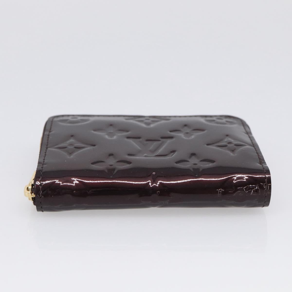 LOUIS VUITTON Monogram Vernis Zippy Coin Purse Rouge Favist M91534 Auth SK453A