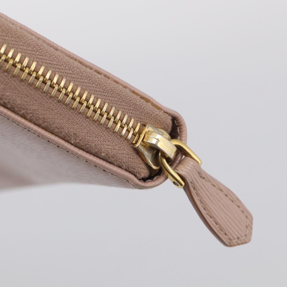 PRADA Long Wallet Safiano Leather Pink Gold Auth SK454