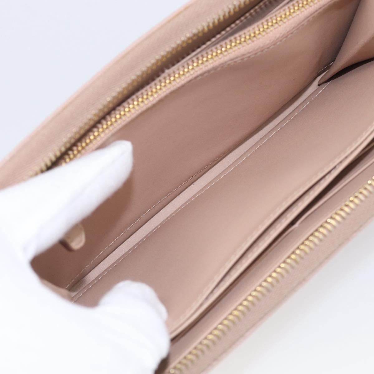 PRADA Long Wallet Safiano Leather Pink Gold Auth SK454