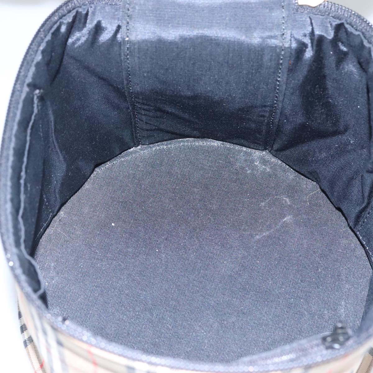 Burberrys Nova Check Vanity Cosmetic Pouch Canvas Beige Gold Auth SW019