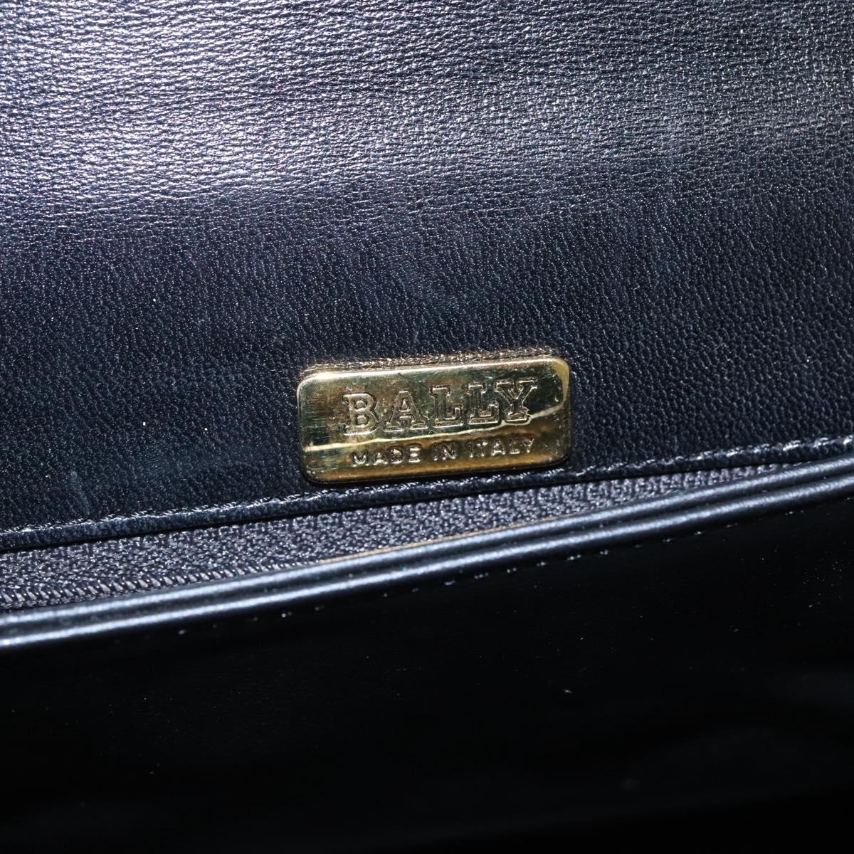 BALLY Quilted Hand Bag Leather Black Auth SW022