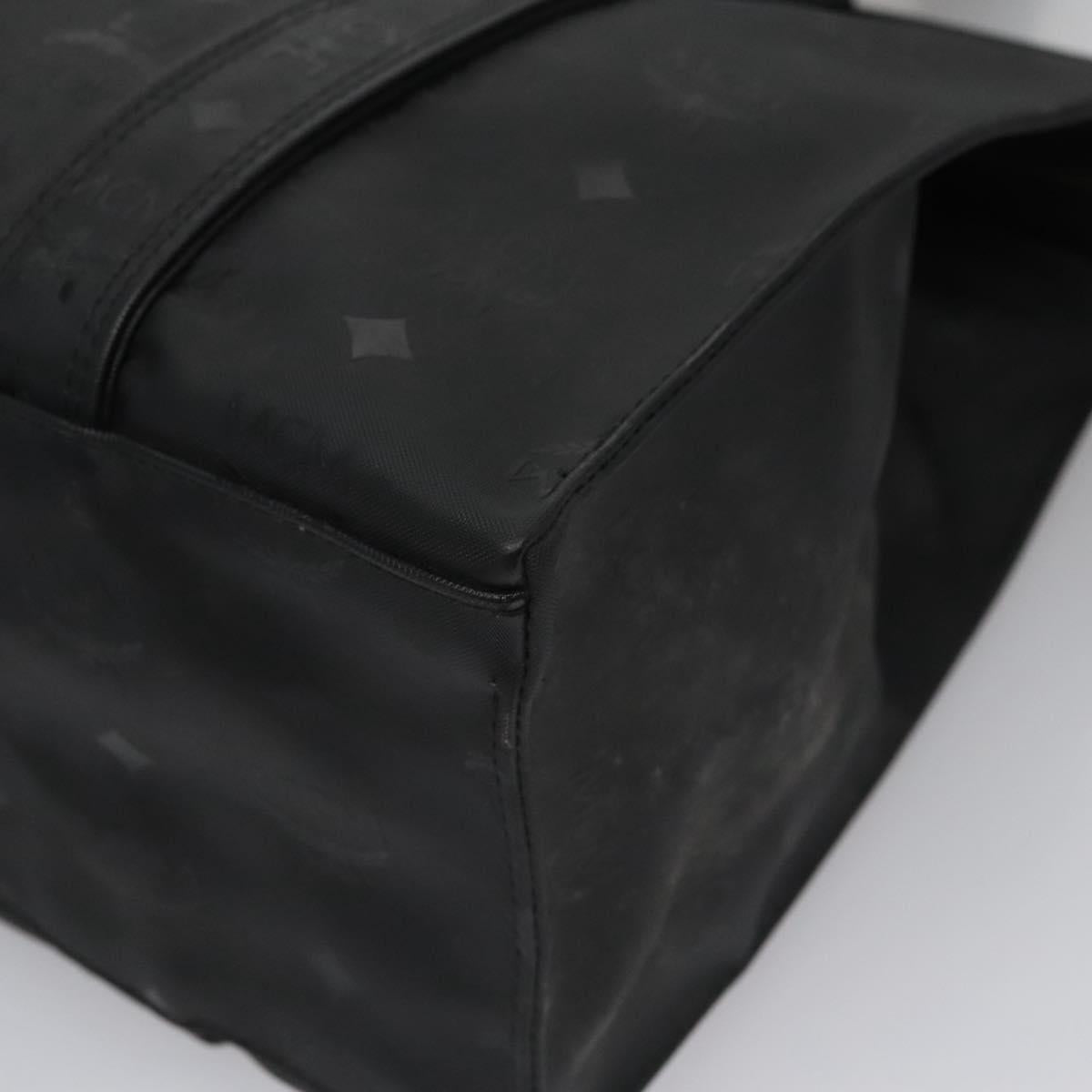 MCM Vicetos Logogram Shoulder Bag PVC Black Auth SW023