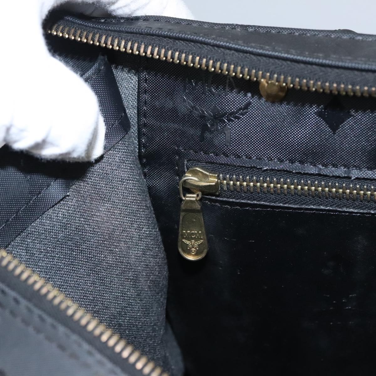 MCM Vicetos Logogram Shoulder Bag PVC Black Auth SW023