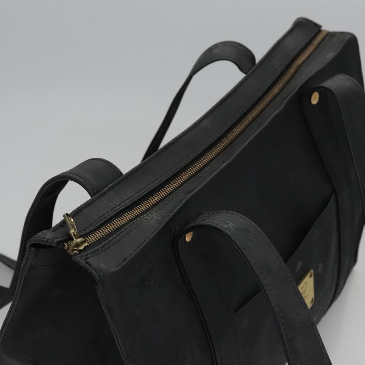 MCM Vicetos Logogram Shoulder Bag PVC Black Auth SW023