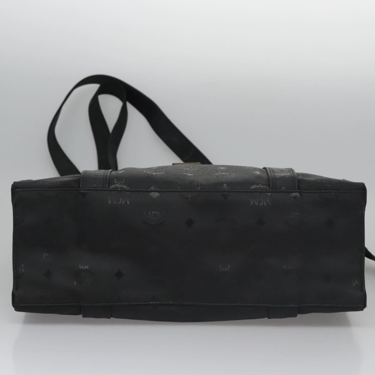 MCM Vicetos Logogram Shoulder Bag PVC Black Auth SW023