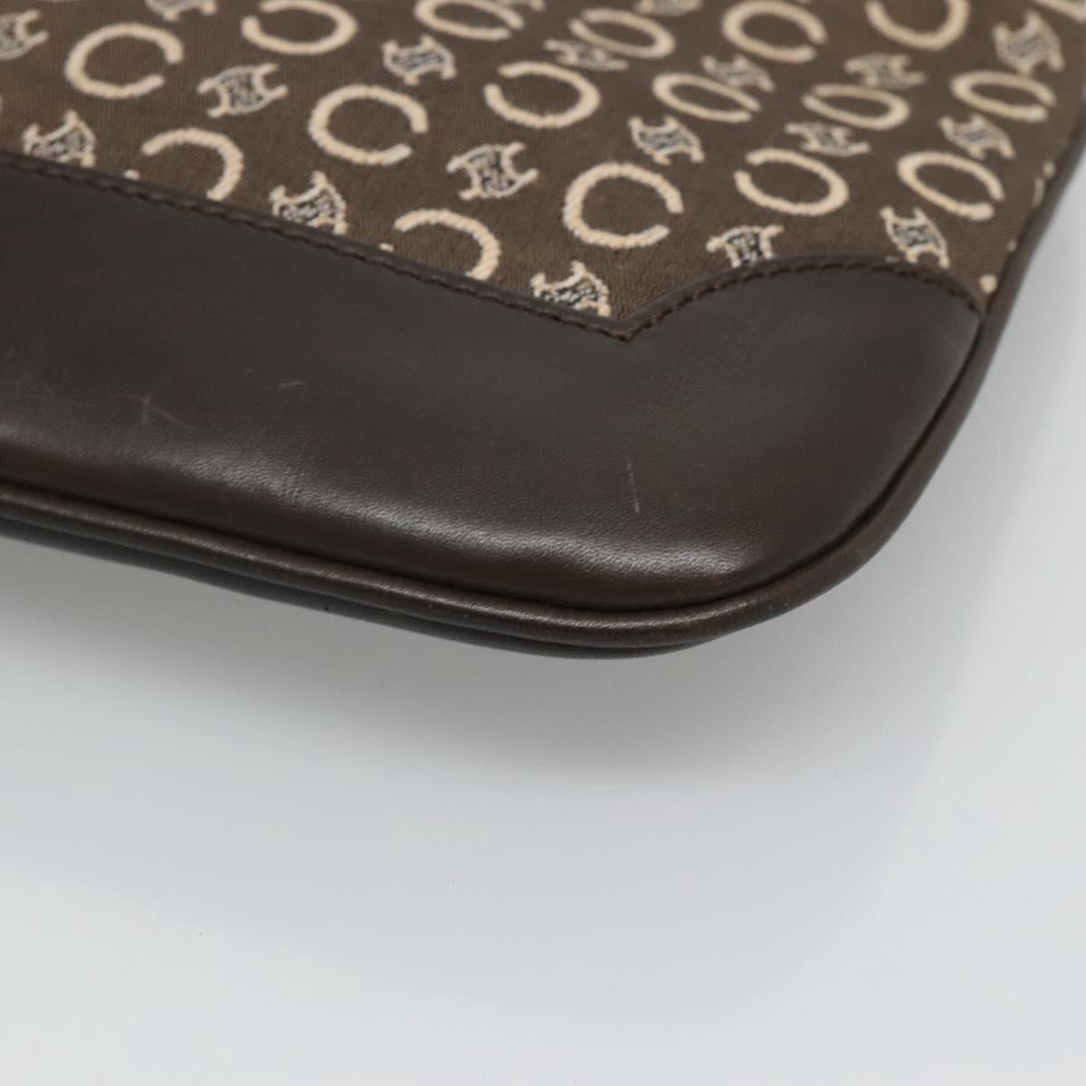 CELINE C Macadam Canvas Shoulder Bag Brown Auth SW036