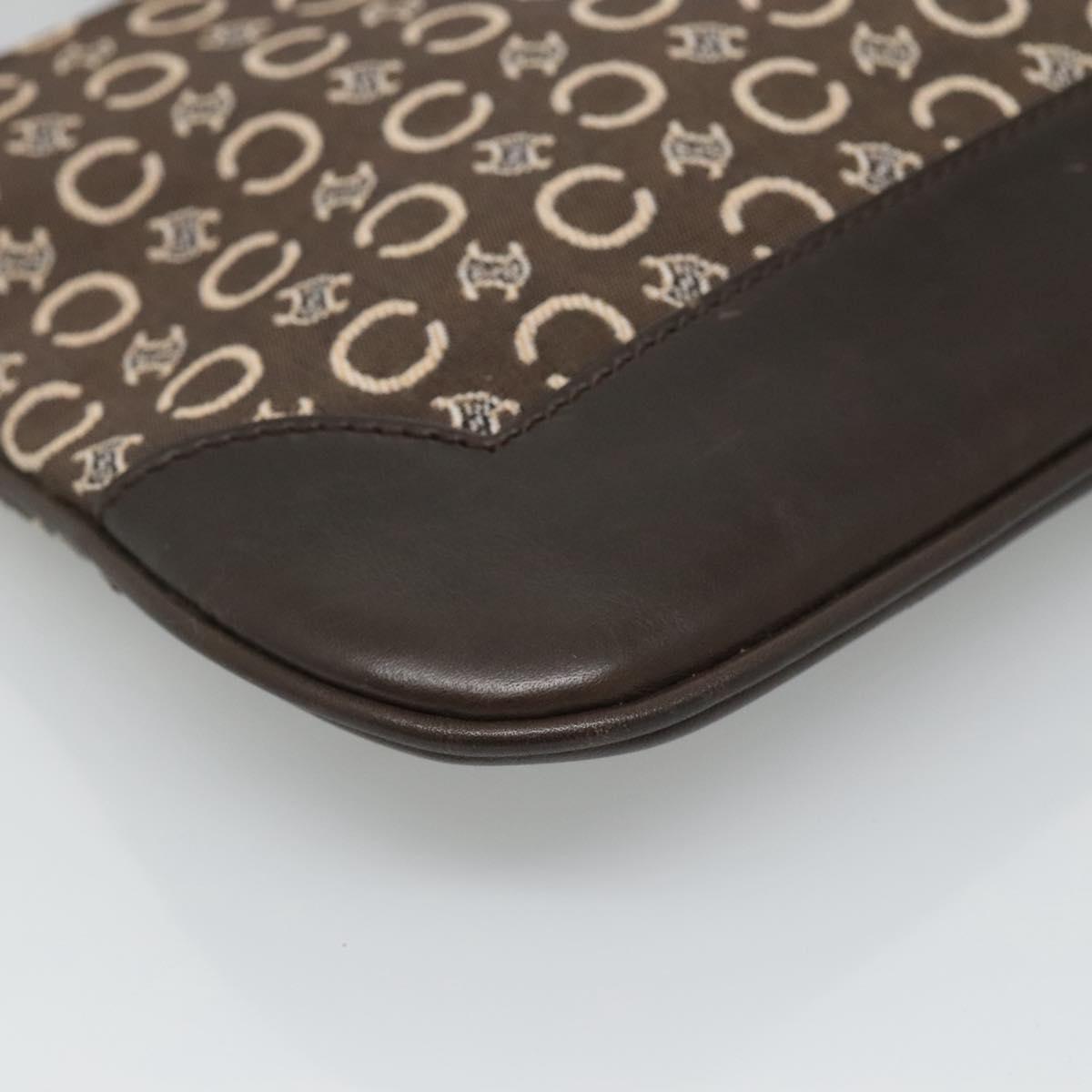 CELINE C Macadam Canvas Shoulder Bag Brown Auth SW036