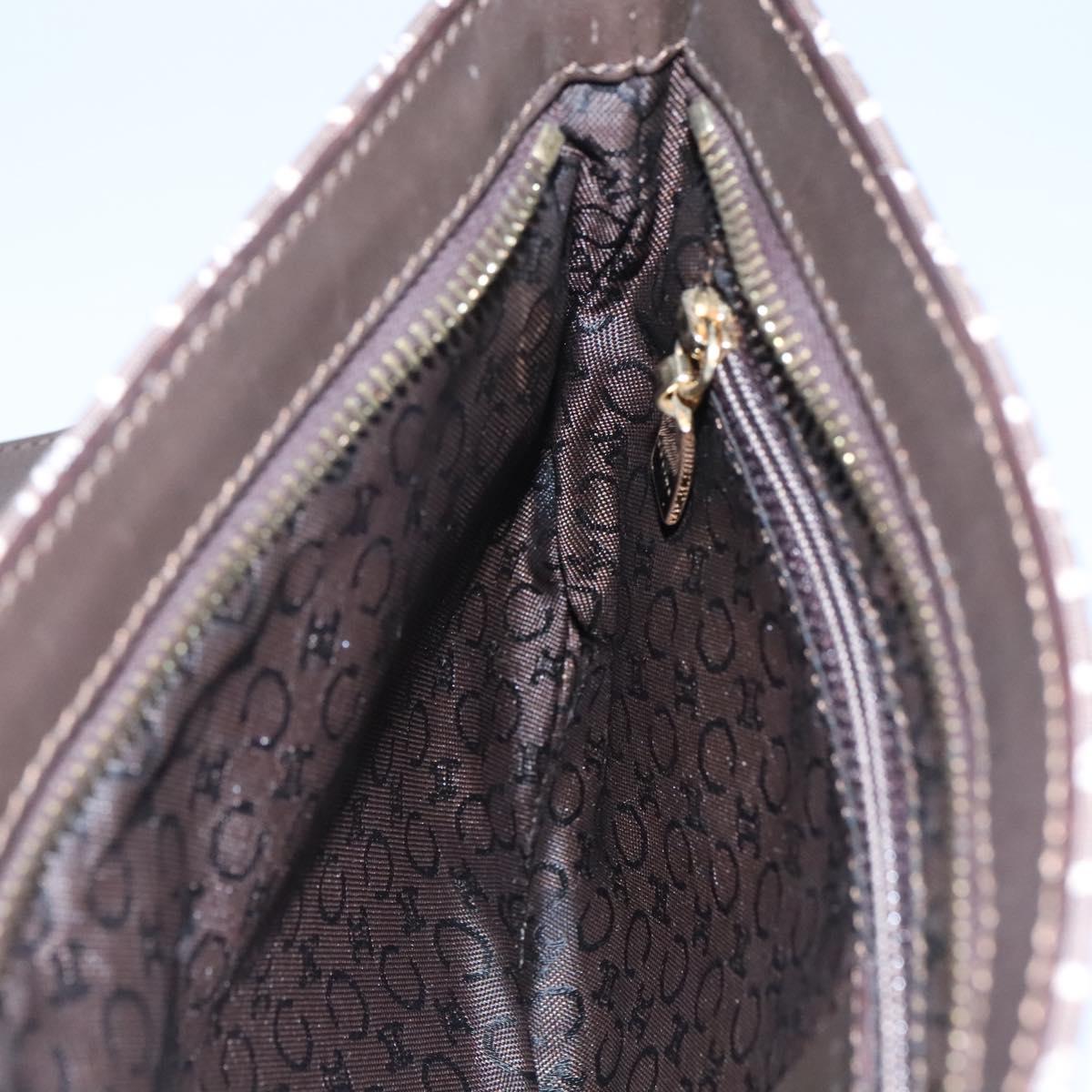 CELINE C Macadam Canvas Shoulder Bag Brown Auth SW036