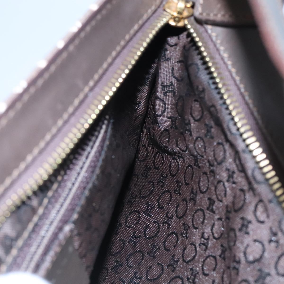 CELINE C Macadam Canvas Shoulder Bag Brown Auth SW036