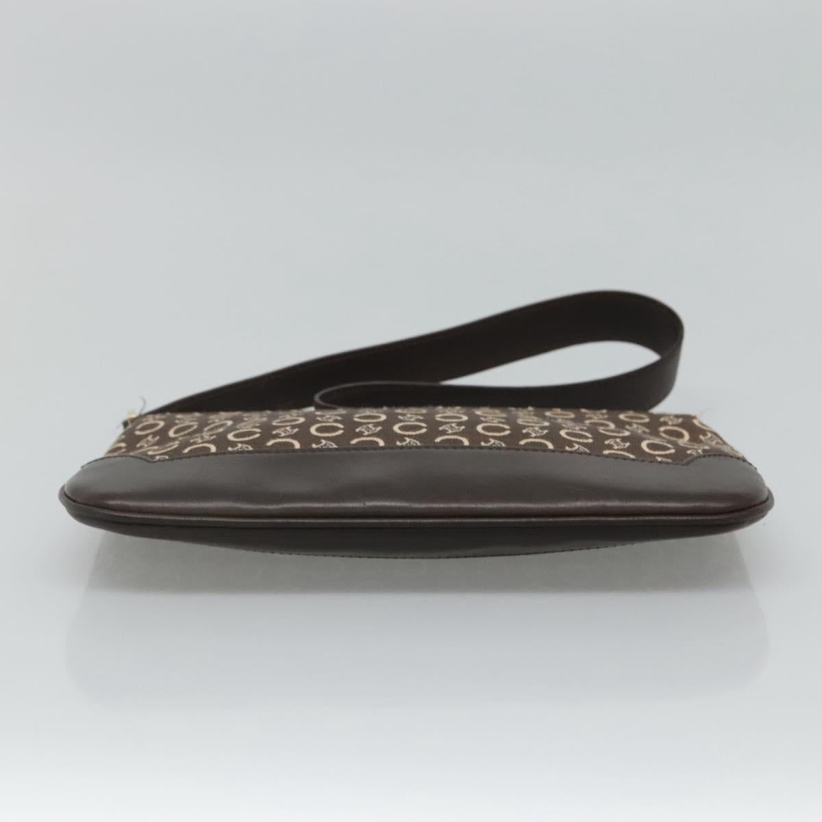 CELINE C Macadam Canvas Shoulder Bag Brown Auth SW036