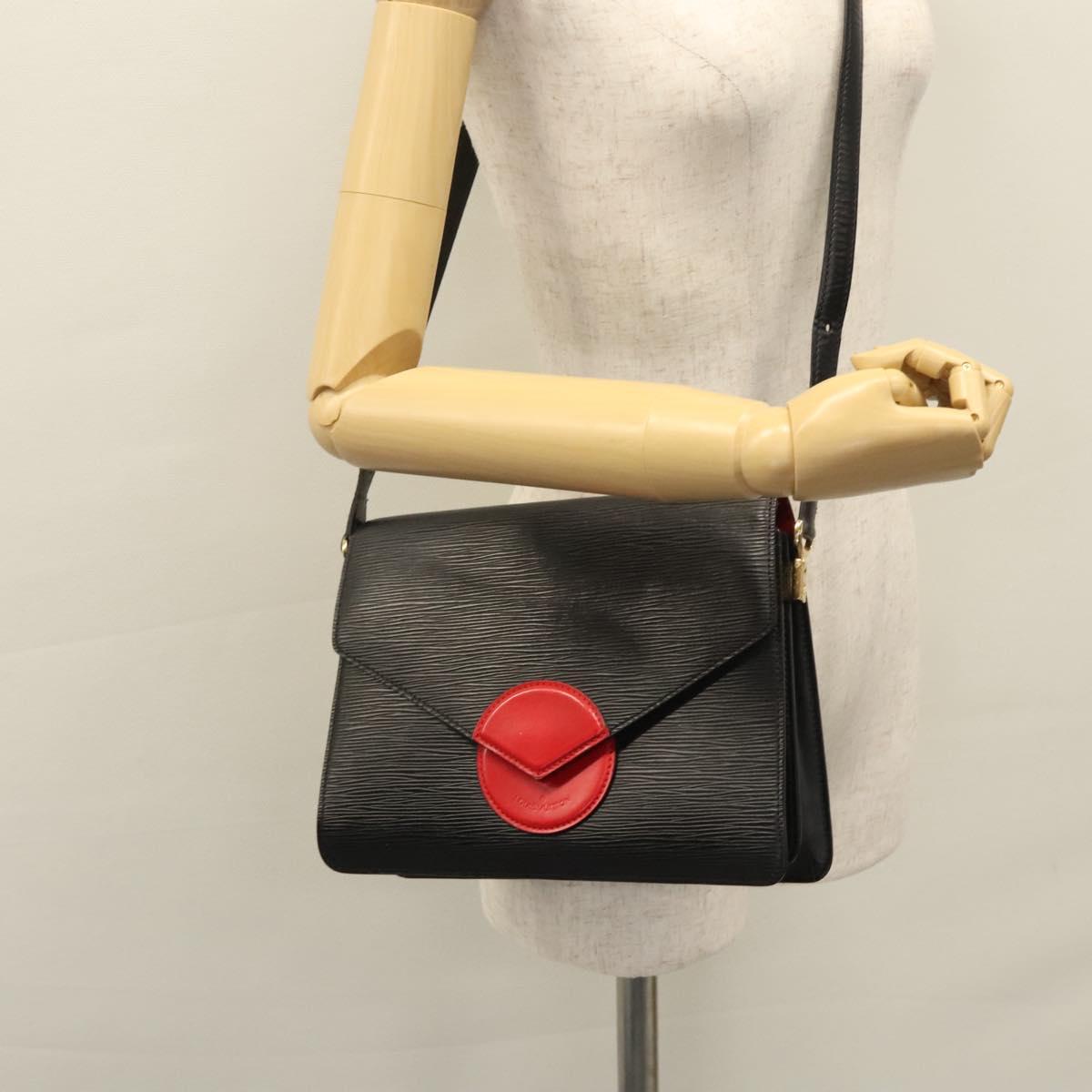 LOUIS VUITTON Epi Free Run Bicolor Shoulder Bag Red Black M52417 LV Auth SW055