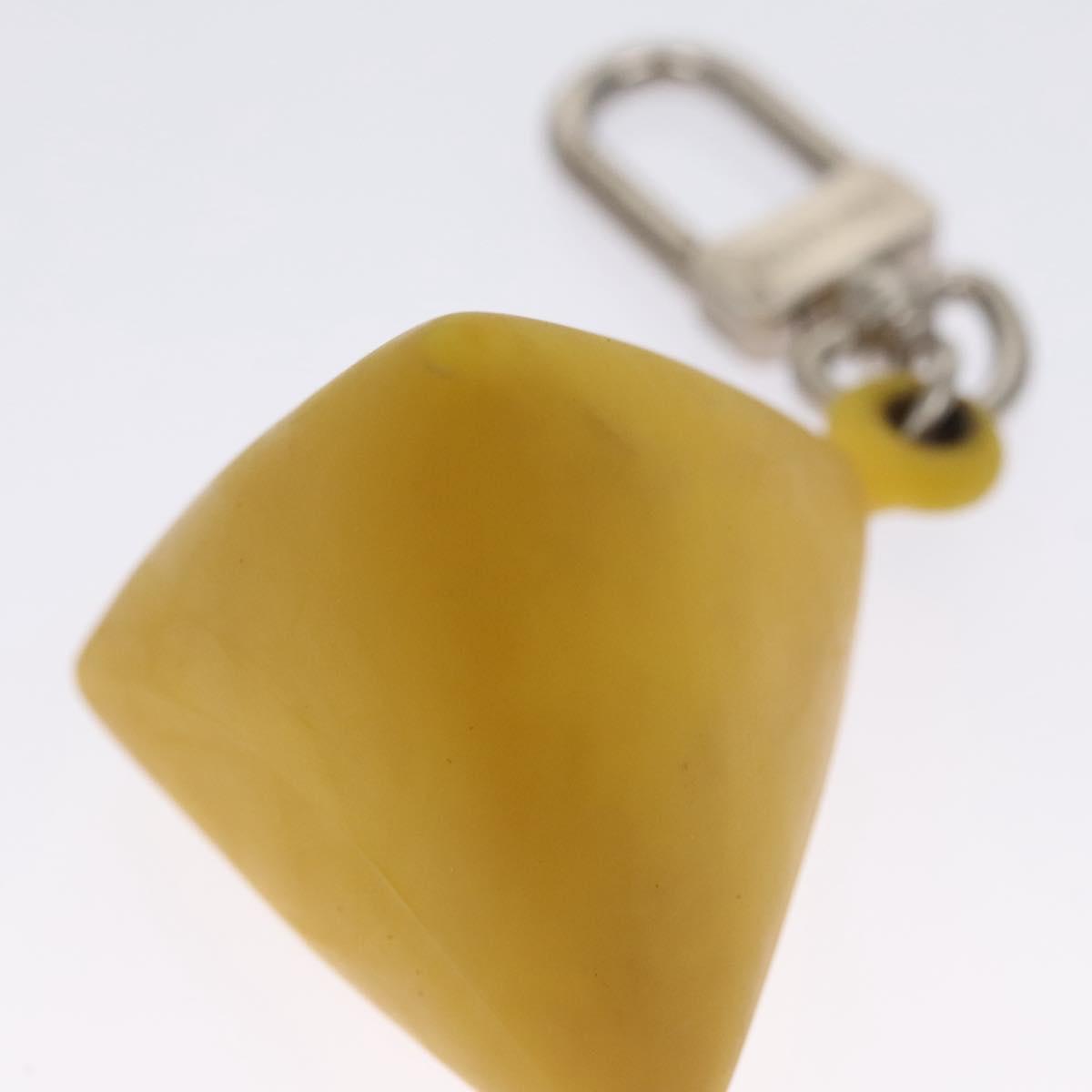 LOUIS VUITTON Charm metal Yellow LV Auth SW064
