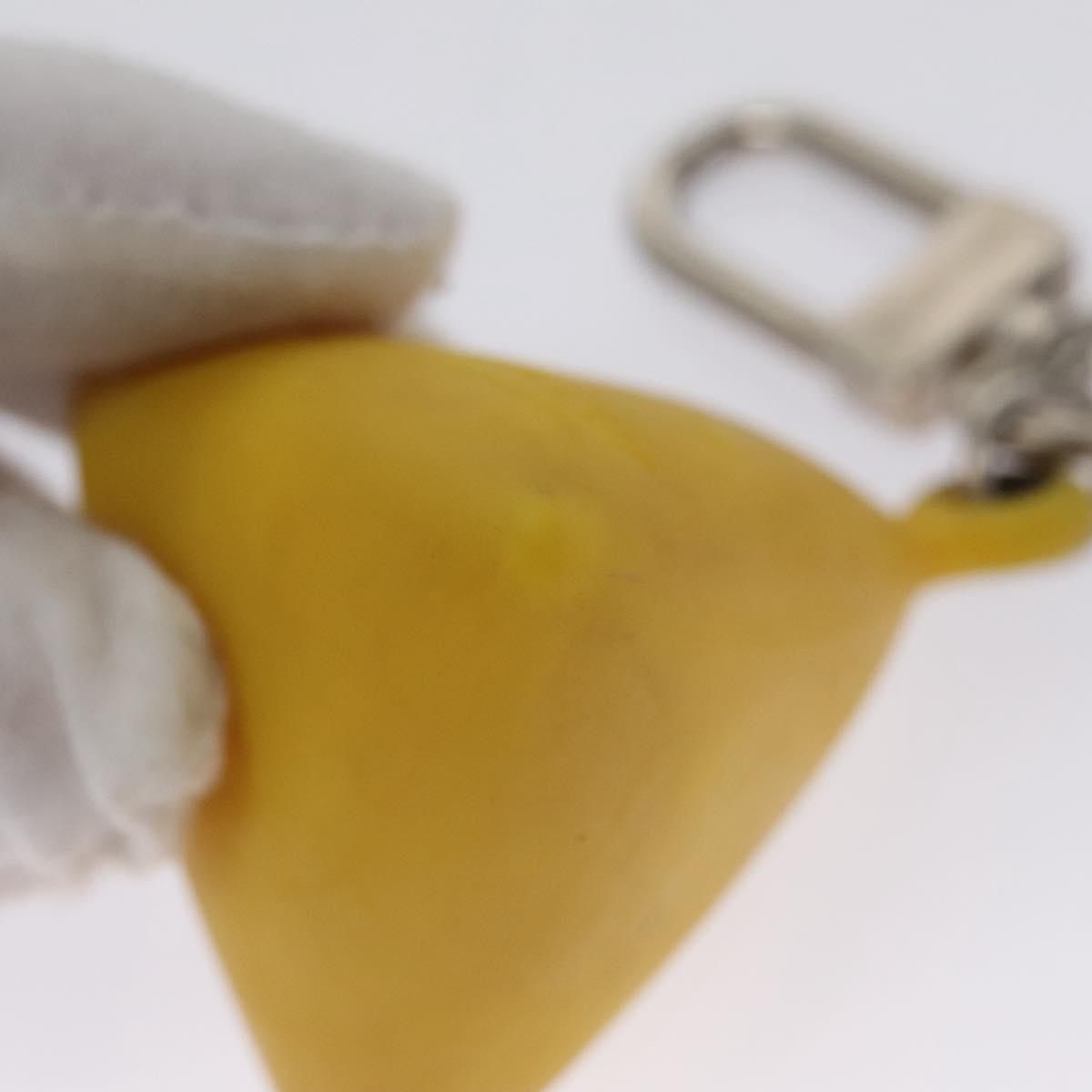 LOUIS VUITTON Charm metal Yellow LV Auth SW064
