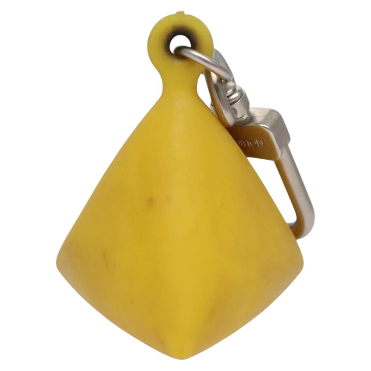 LOUIS VUITTON Charm metal Yellow LV Auth SW064