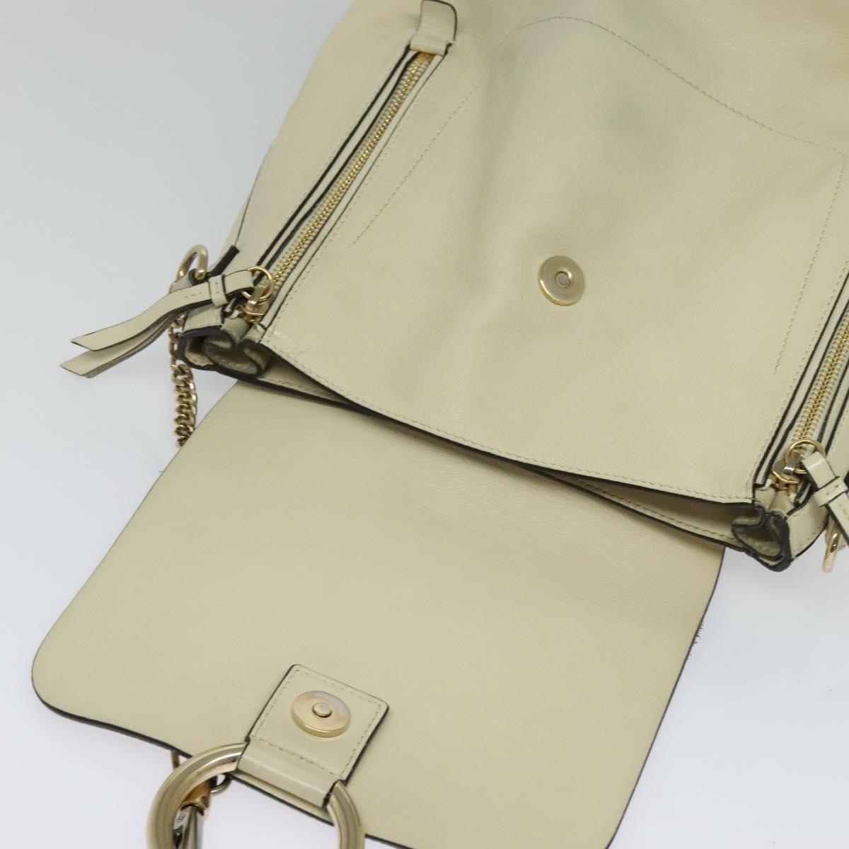 Chloe Fay Backpack Suede Leather Beige Gold Auth SW1000