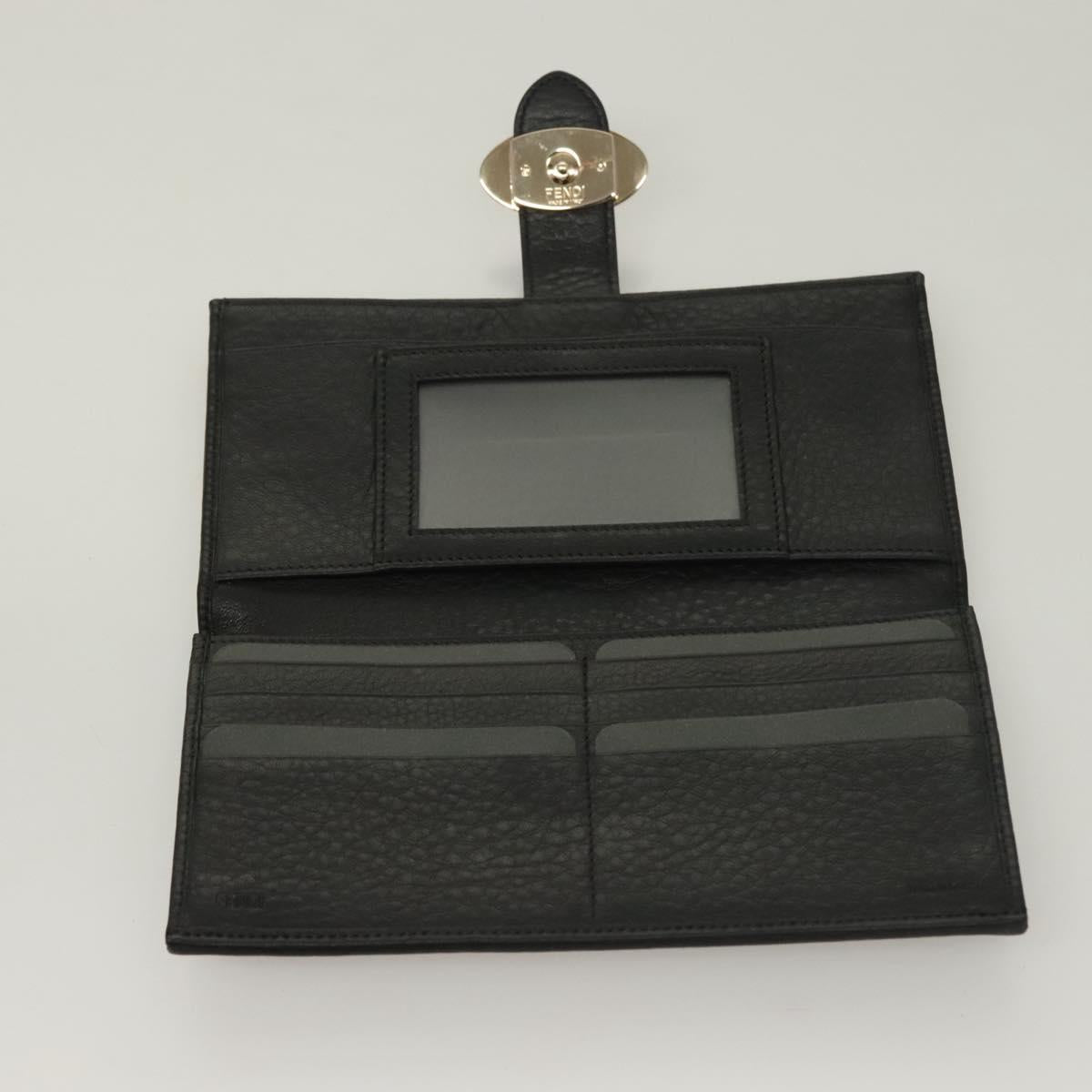 FENDI Zucca Canvas Long Wallet Black Auth SW1005