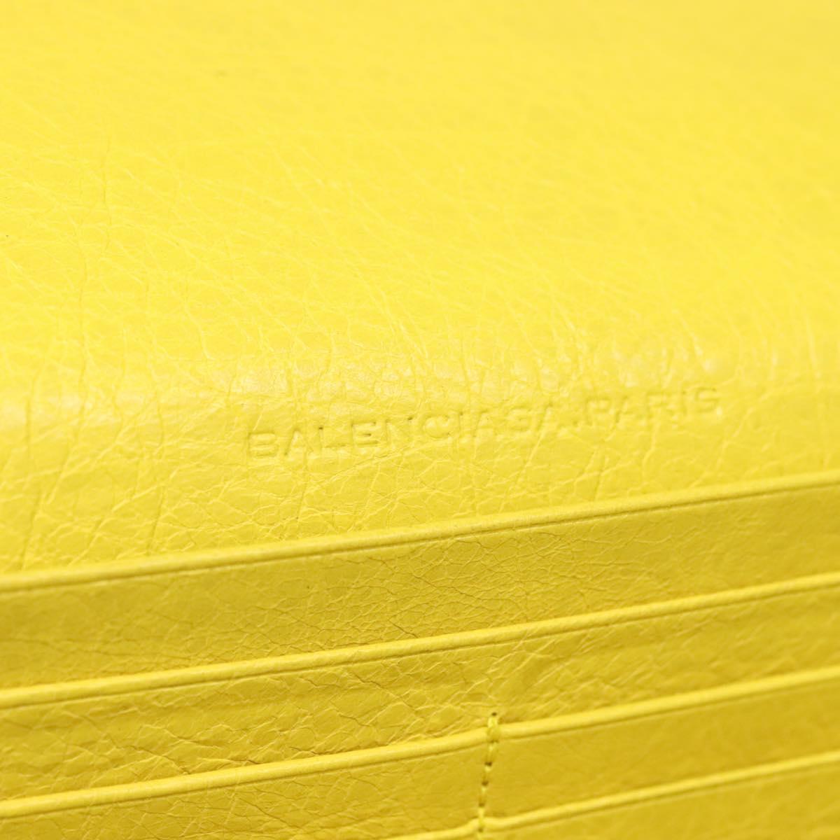 BALENCIAGA Long Wallet Leather Yellow 233599 Auth SW1010