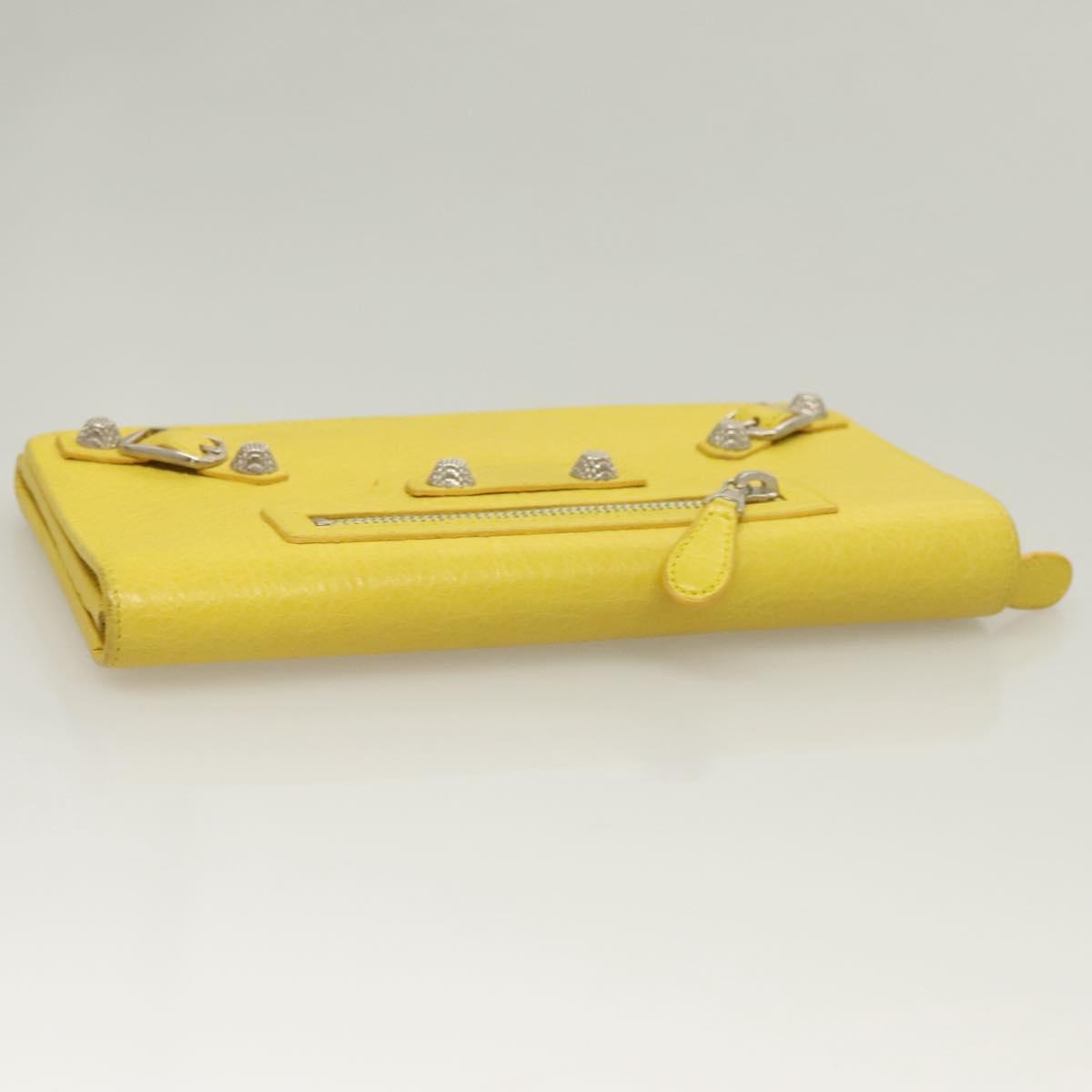 BALENCIAGA Long Wallet Leather Yellow 233599 Auth SW1010