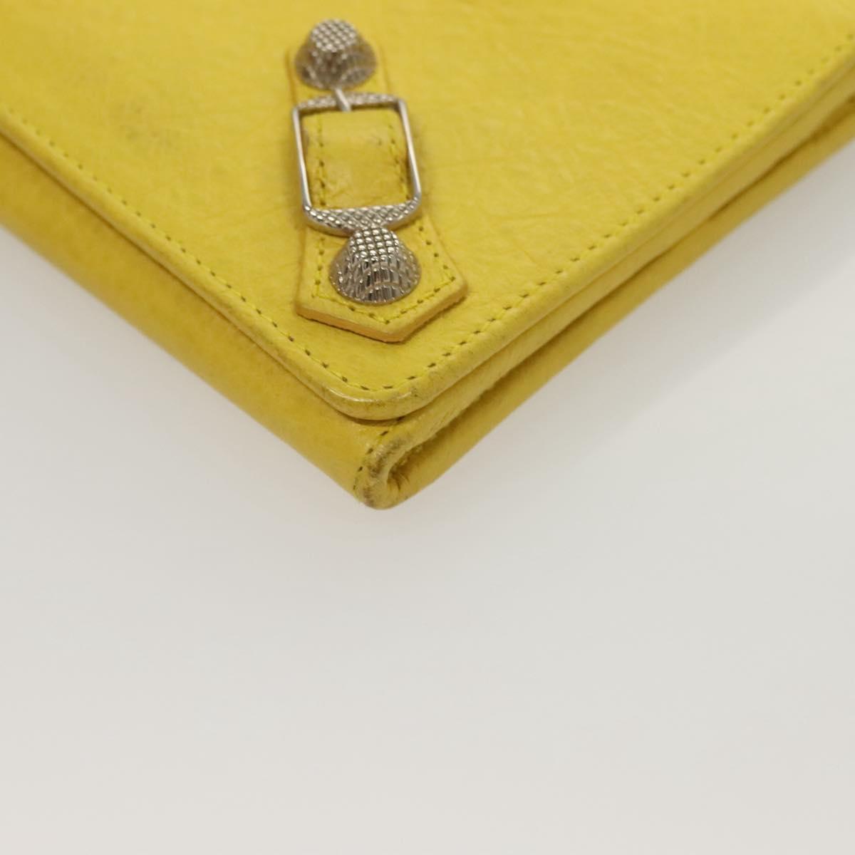 BALENCIAGA Long Wallet Leather Yellow 233599 Auth SW1010