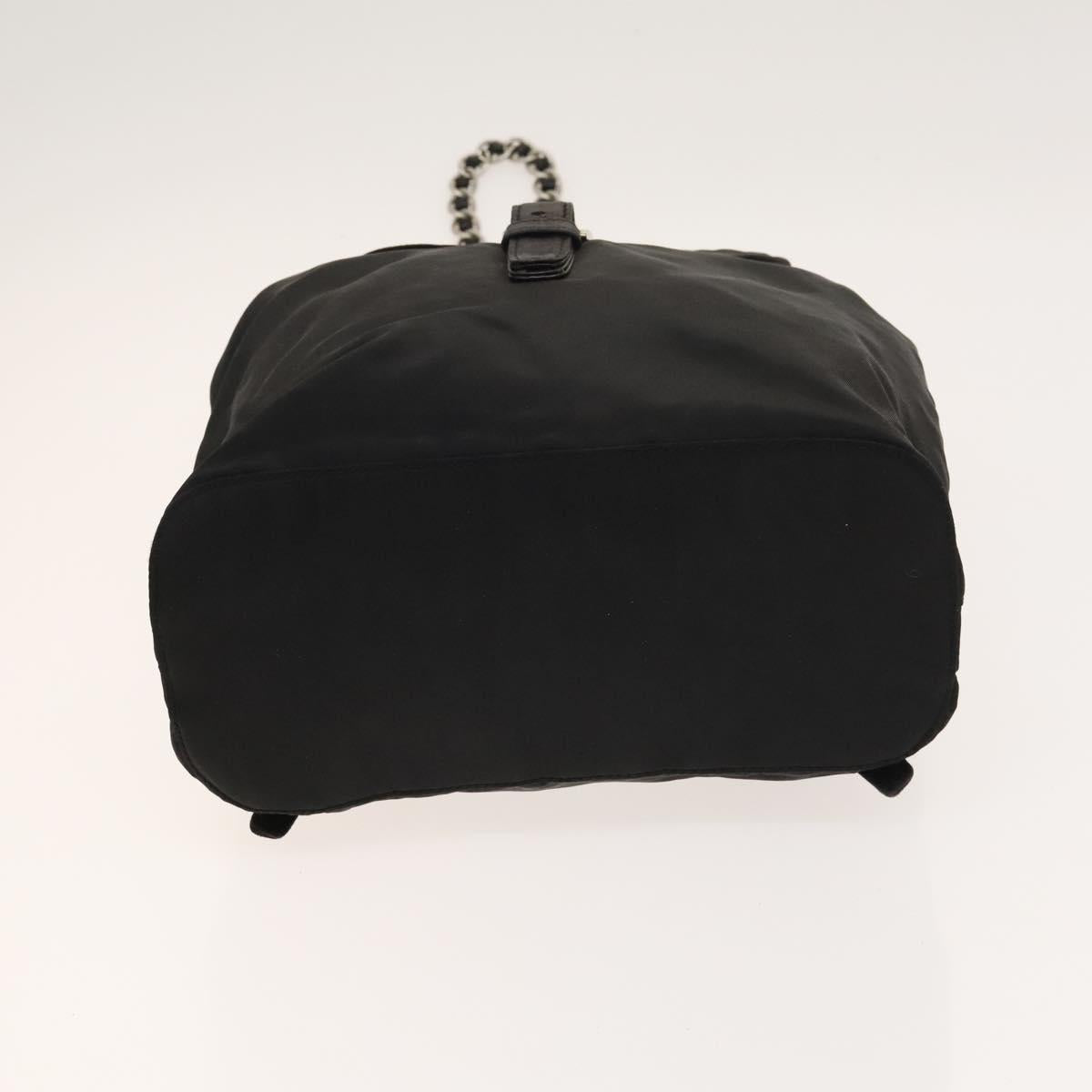 PRADA Backpack Nylon Black Silver Auth SW1014