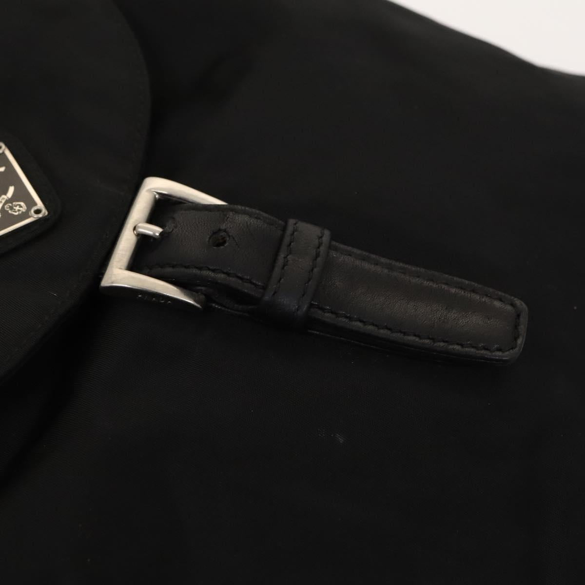 PRADA Backpack Nylon Black Silver Auth SW1014