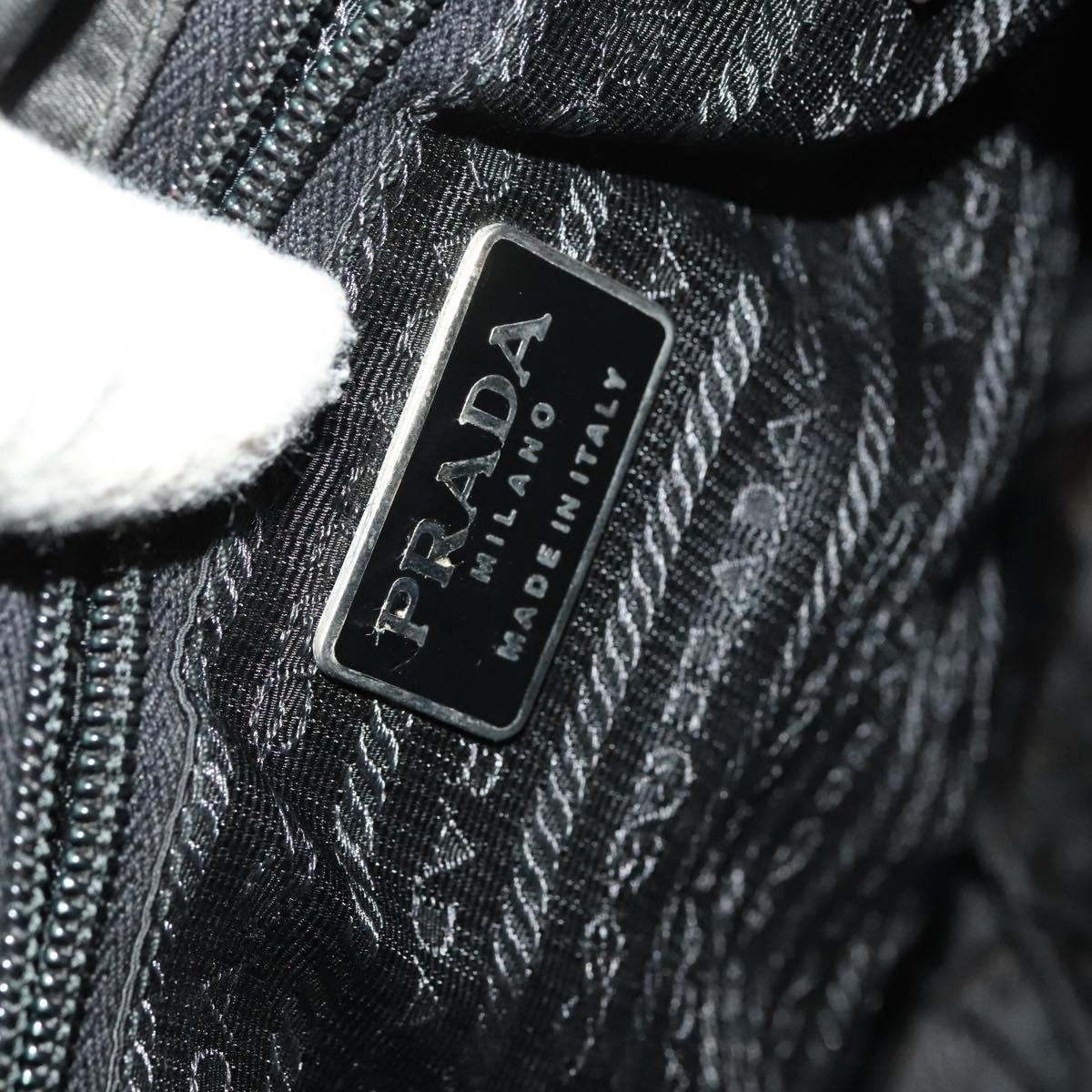 PRADA Backpack Nylon Black Silver Auth SW1014