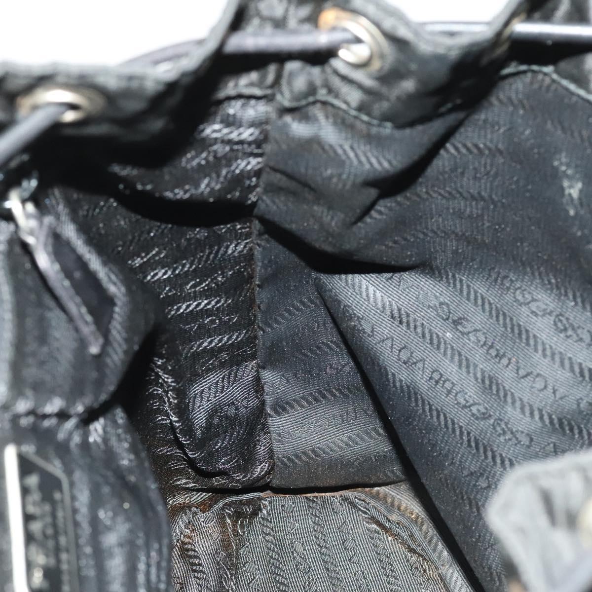 PRADA Backpack Nylon Black Silver Auth SW1014
