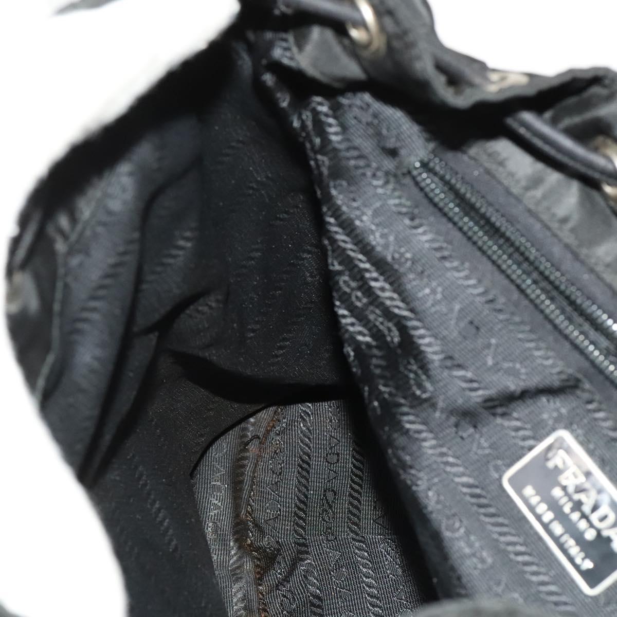 PRADA Backpack Nylon Black Silver Auth SW1014