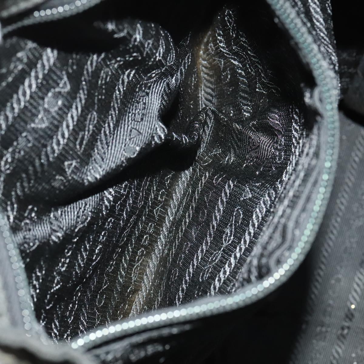 PRADA Backpack Nylon Black Silver Auth SW1014