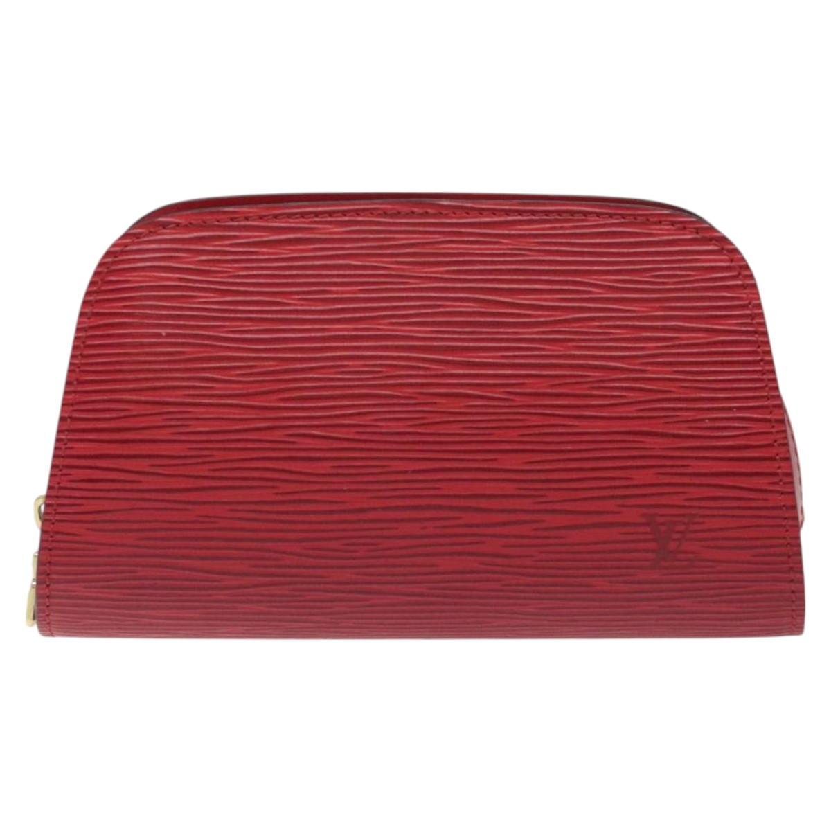 LOUIS VUITTON Epi Dauphine PM Pouch Castilian Red M48447 LV Auth SW1048