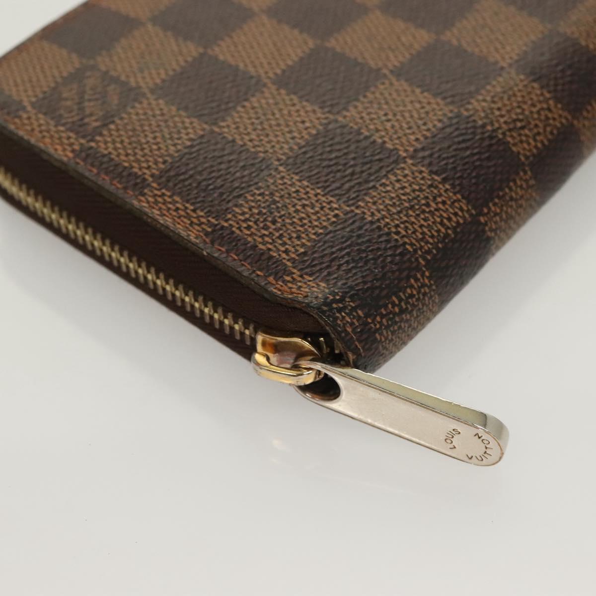 LOUIS VUITTON Damier Ebene Zippy Wallet Long Wallet N41661 LV Auth SW1049