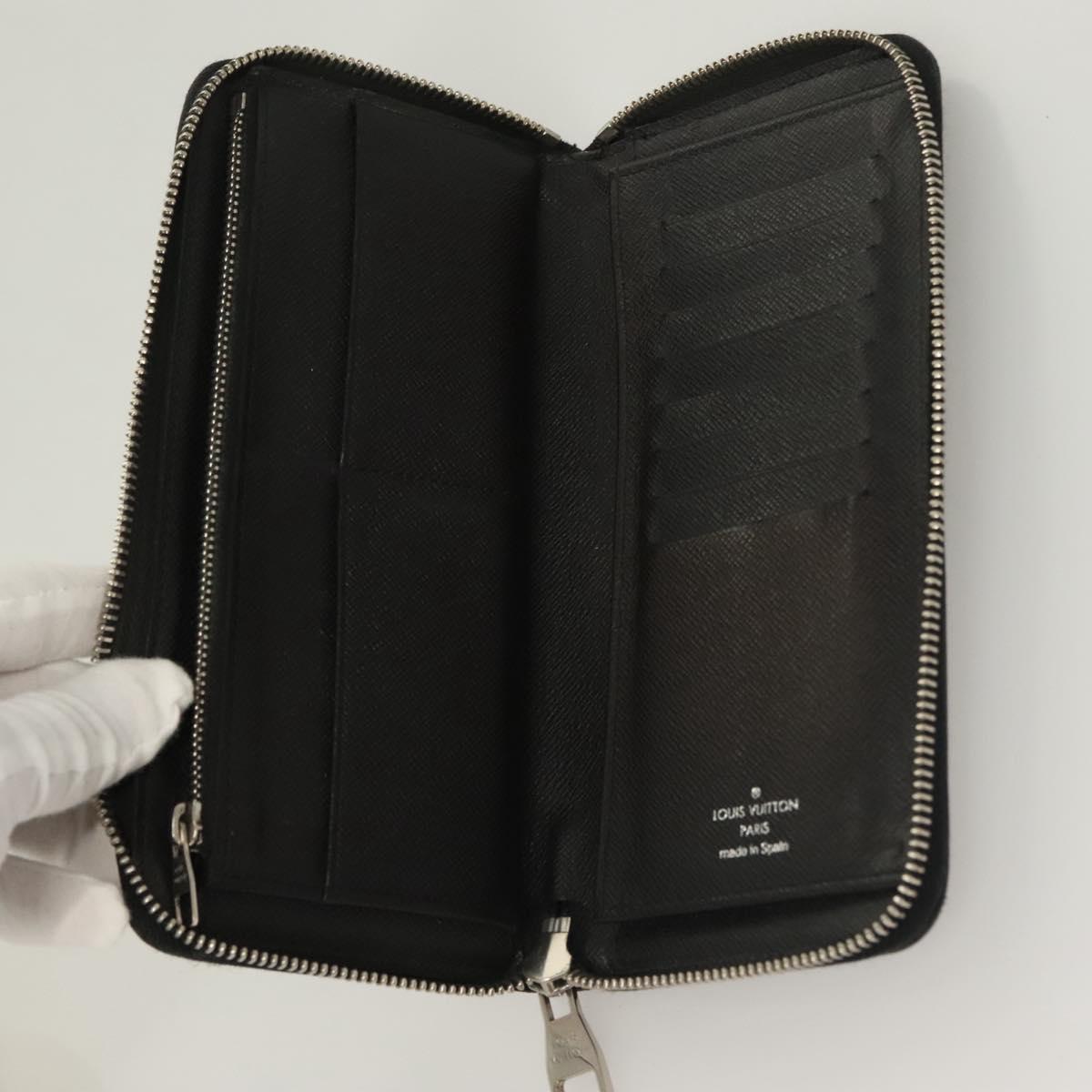 LOUIS VUITTON Damier Graphite Zippy Wallet Vertical N63095 LV Auth SW1050