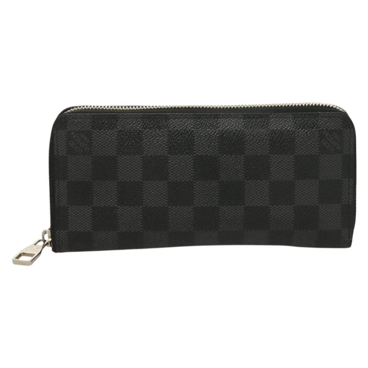 LOUIS VUITTON Damier Graphite Zippy Wallet Vertical N63095 LV Auth SW1050