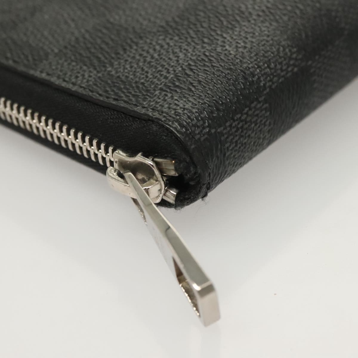 LOUIS VUITTON Damier Graphite Zippy Wallet Vertical N63095 LV Auth SW1050