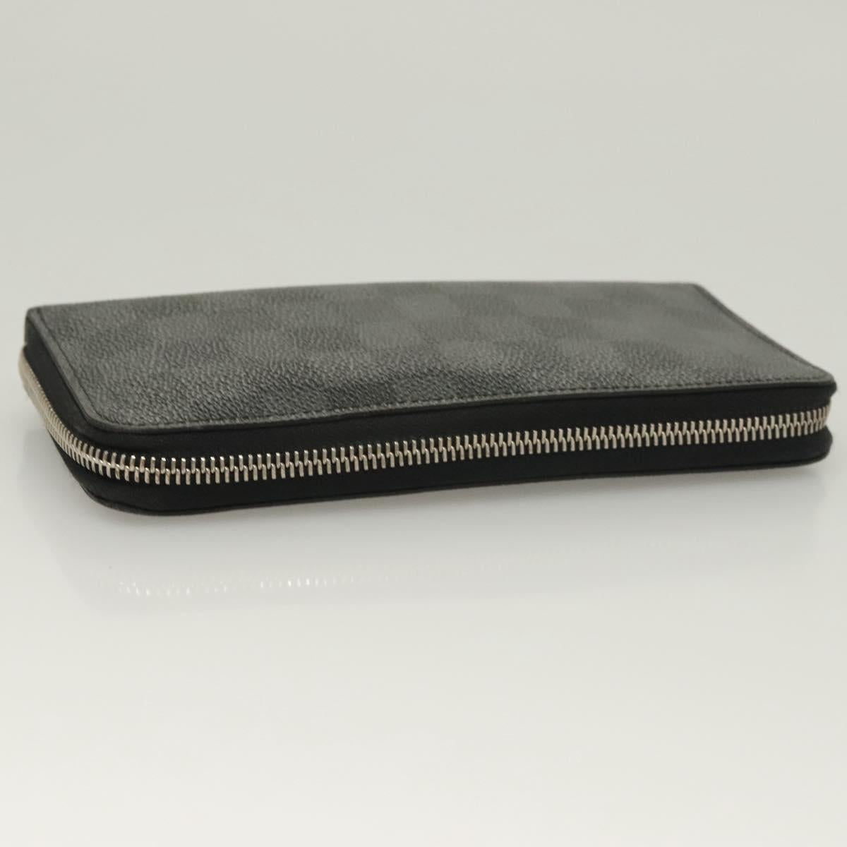 LOUIS VUITTON Damier Graphite Zippy Wallet Vertical N63095 LV Auth SW1050