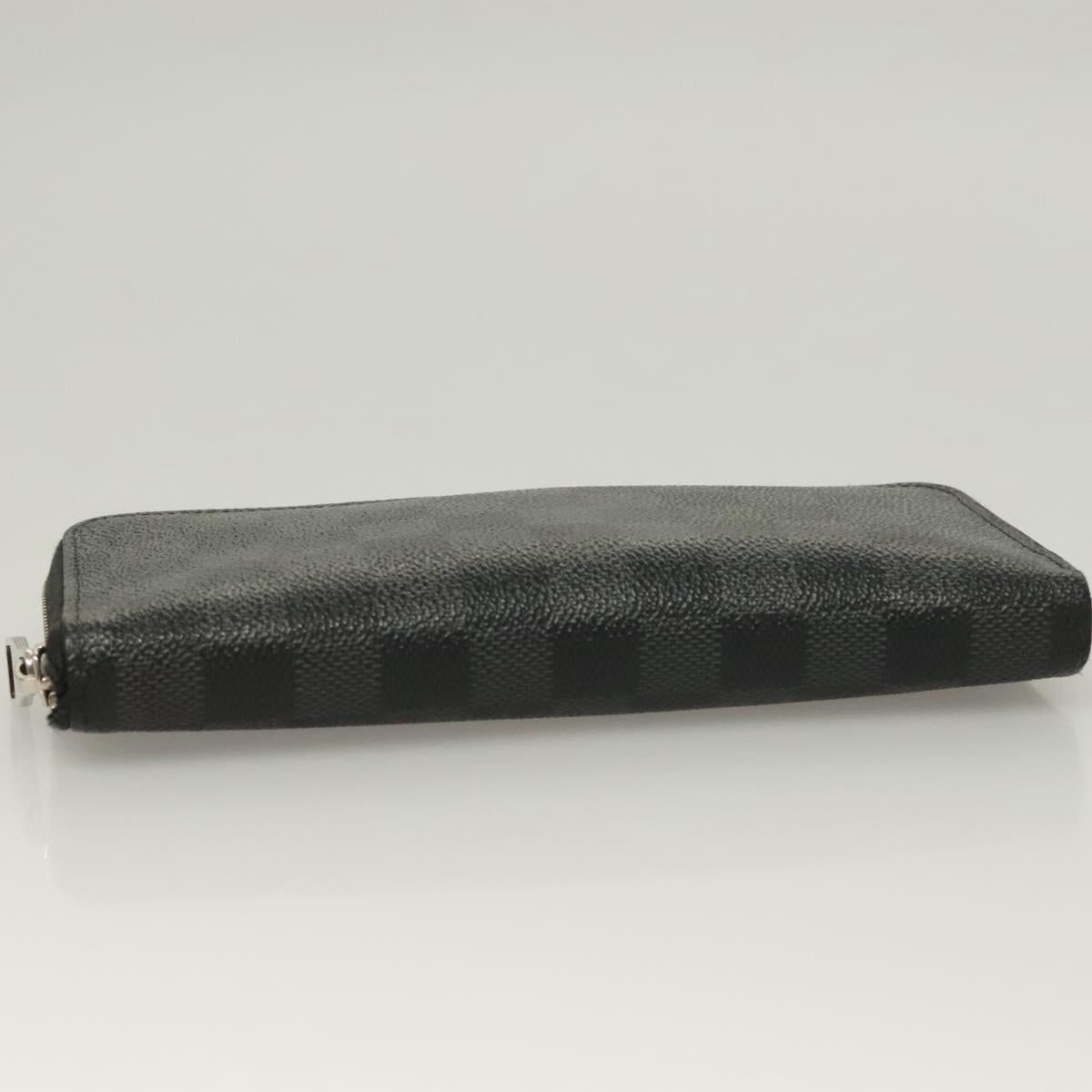 LOUIS VUITTON Damier Graphite Zippy Wallet Vertical N63095 LV Auth SW1050