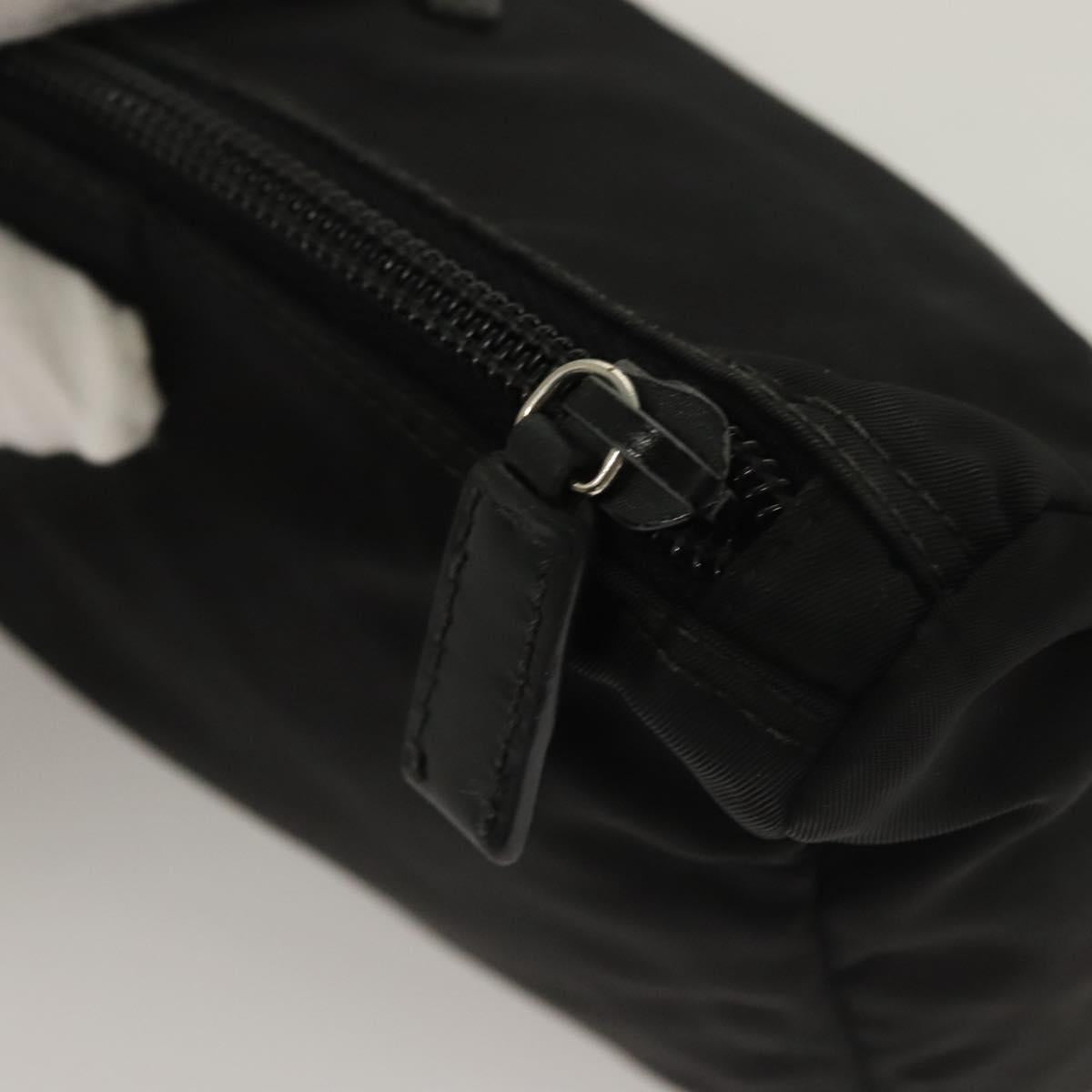 PRADA Pouch Nylon Black Silver Auth SW1056