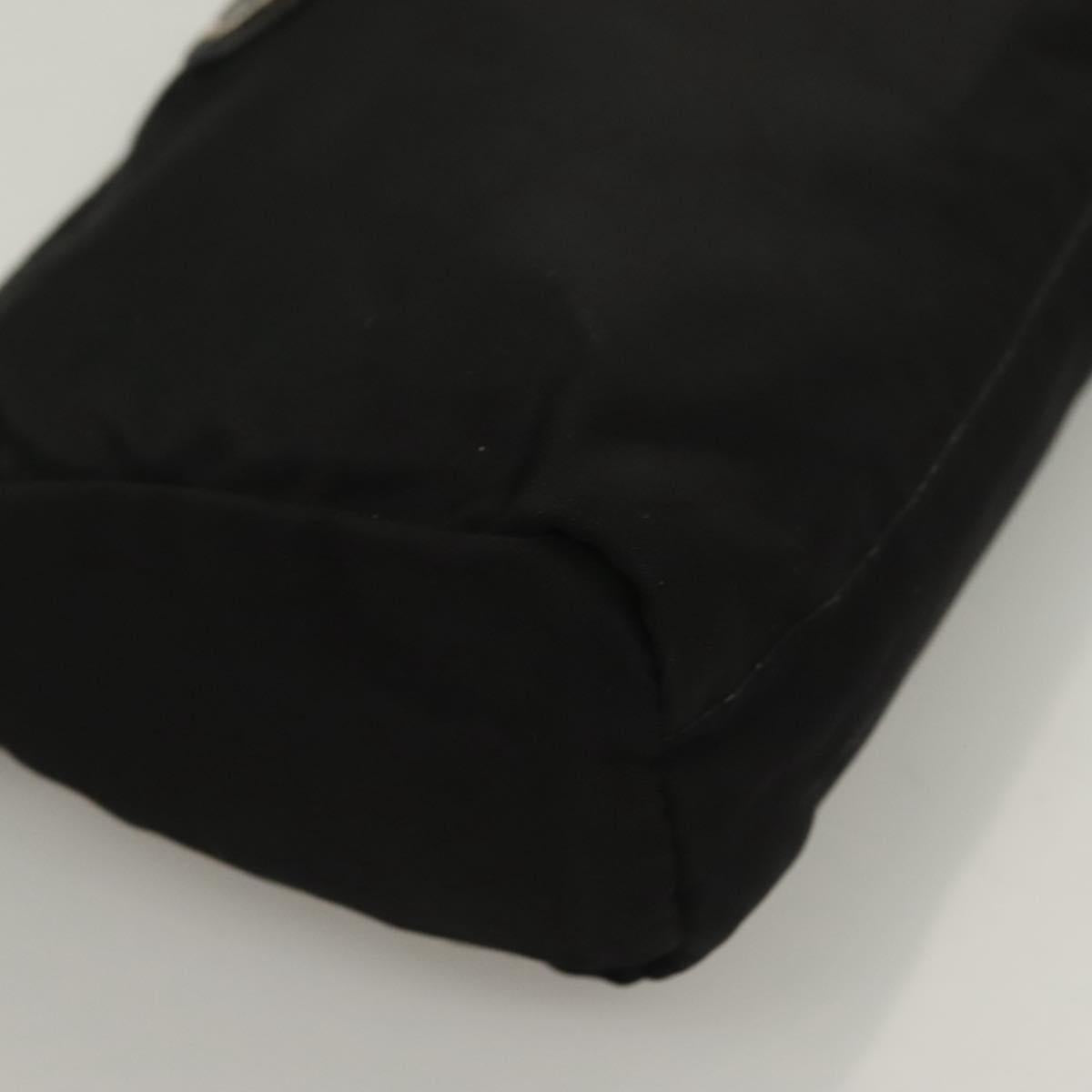 PRADA Pouch Nylon Black Silver Auth SW1056