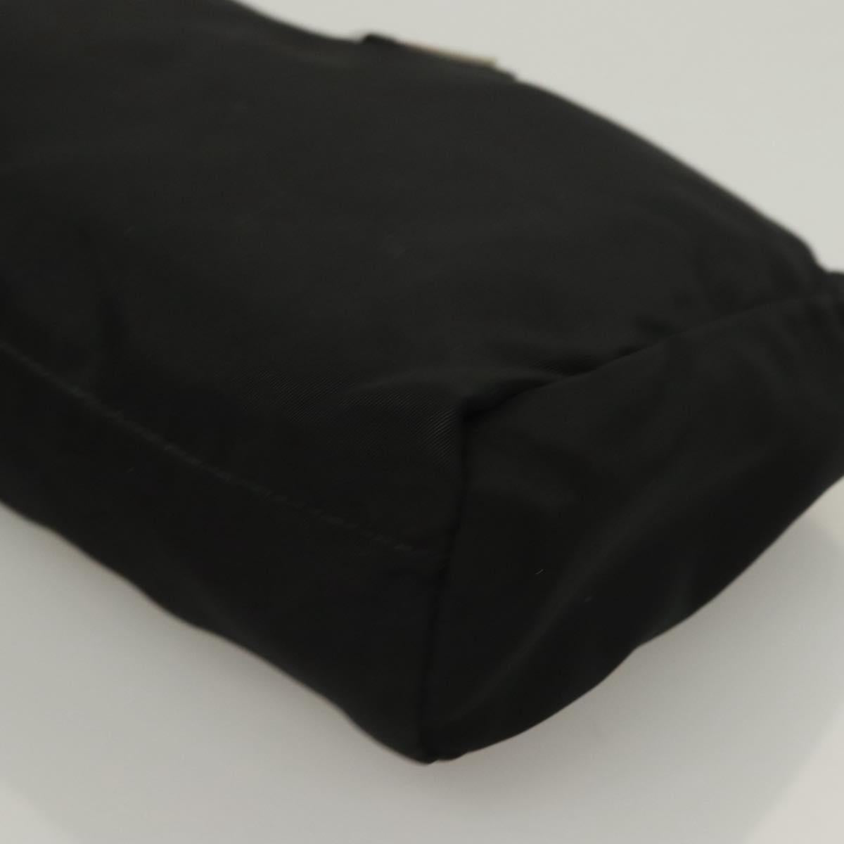 PRADA Pouch Nylon Black Silver Auth SW1056