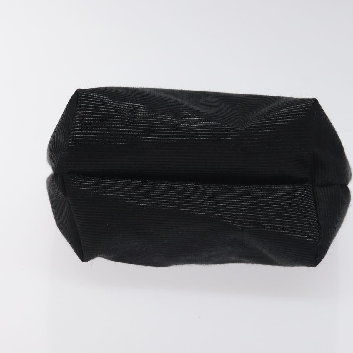 CELINE Circle Pouch Nylon Black Gold Auth SW1073