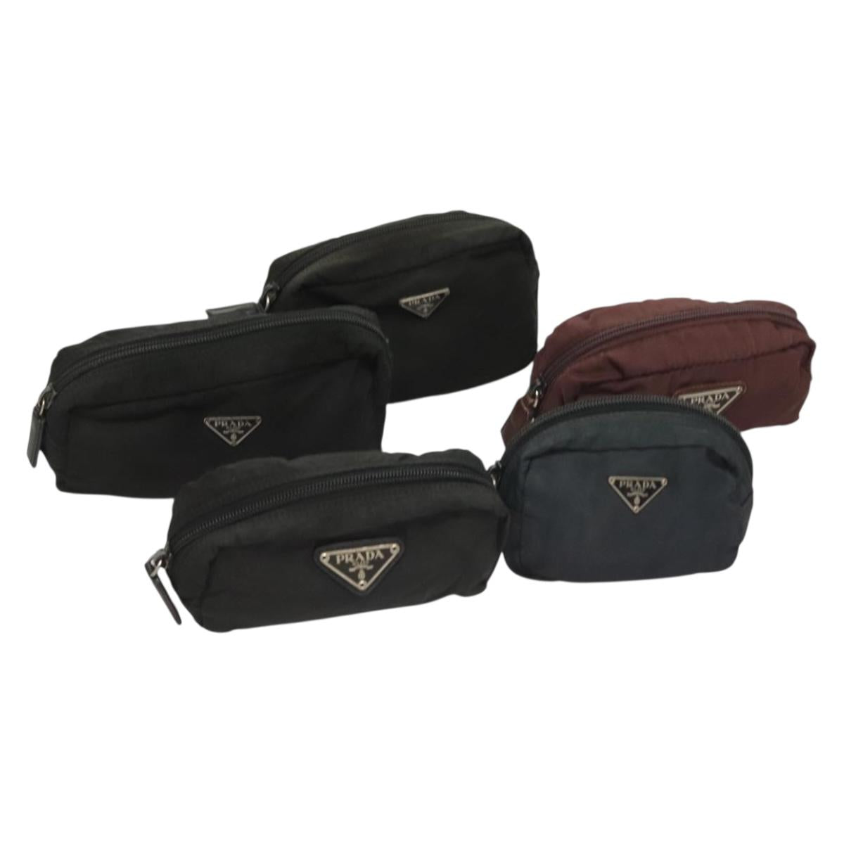 PRADA Pouch Nylon 5Set Black Navy Auth SW1079