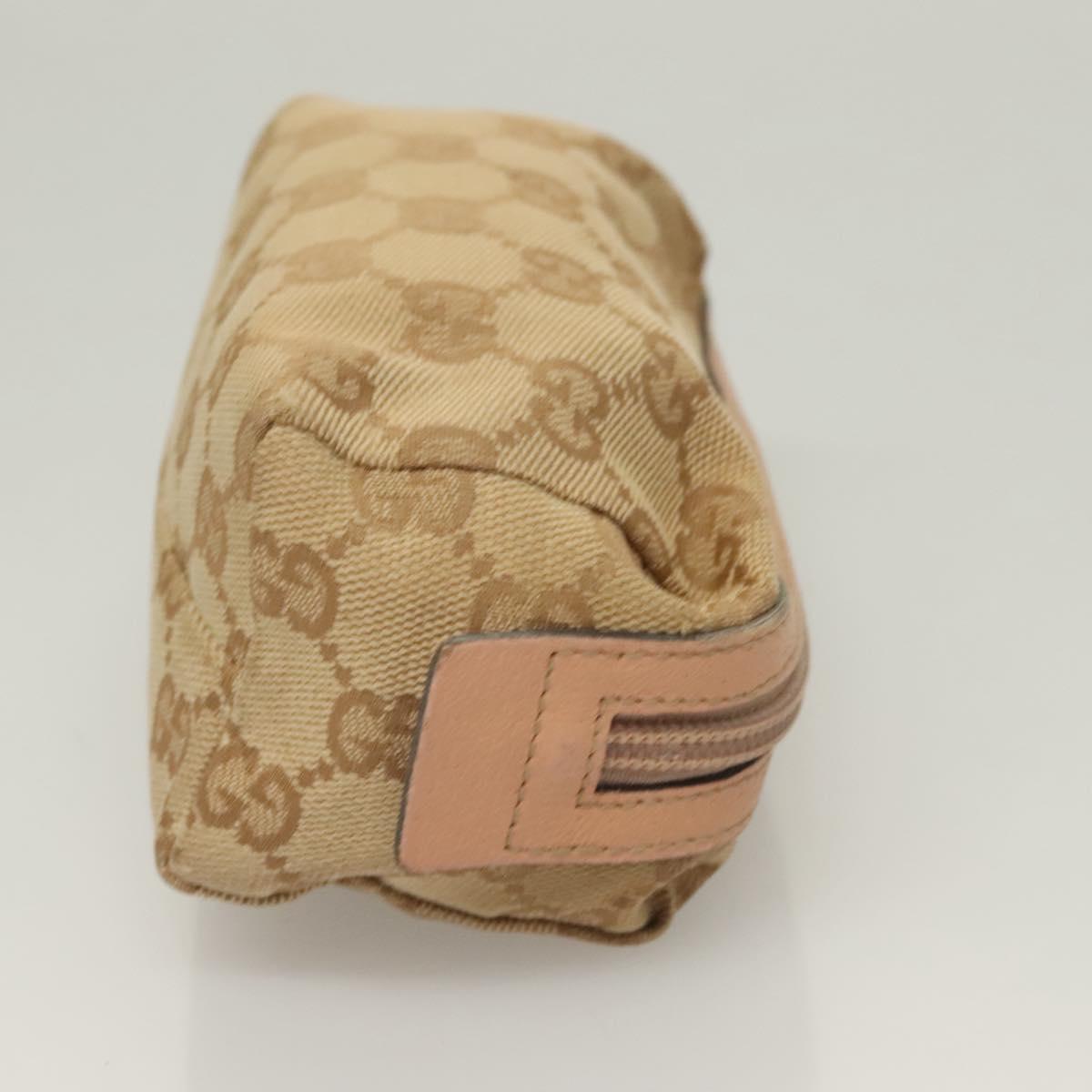 FENDI Gucci GG Canvas Zucchino Canvas Pouch 2Set Beige Auth SW1080