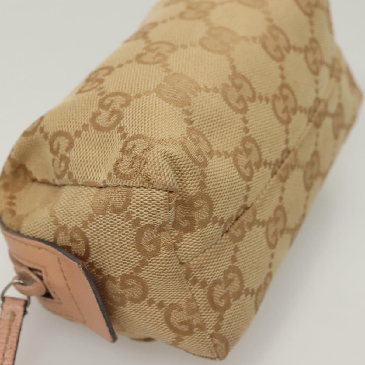 FENDI Gucci GG Canvas Zucchino Canvas Pouch 2Set Beige Auth SW1080