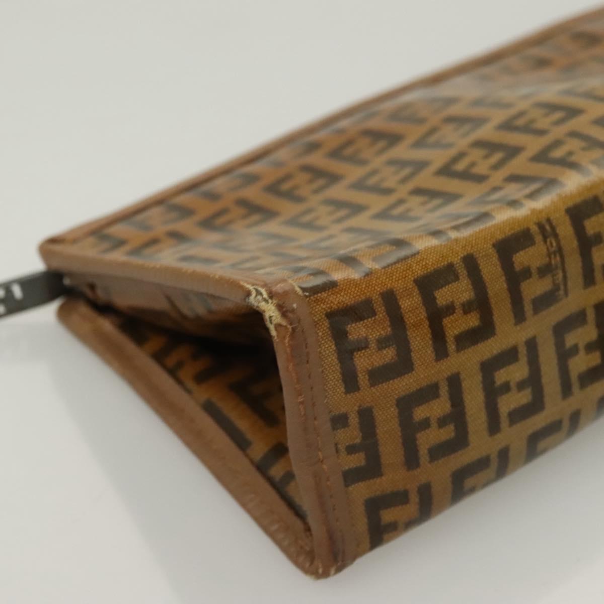 FENDI Gucci GG Canvas Zucchino Canvas Pouch 2Set Beige Auth SW1080
