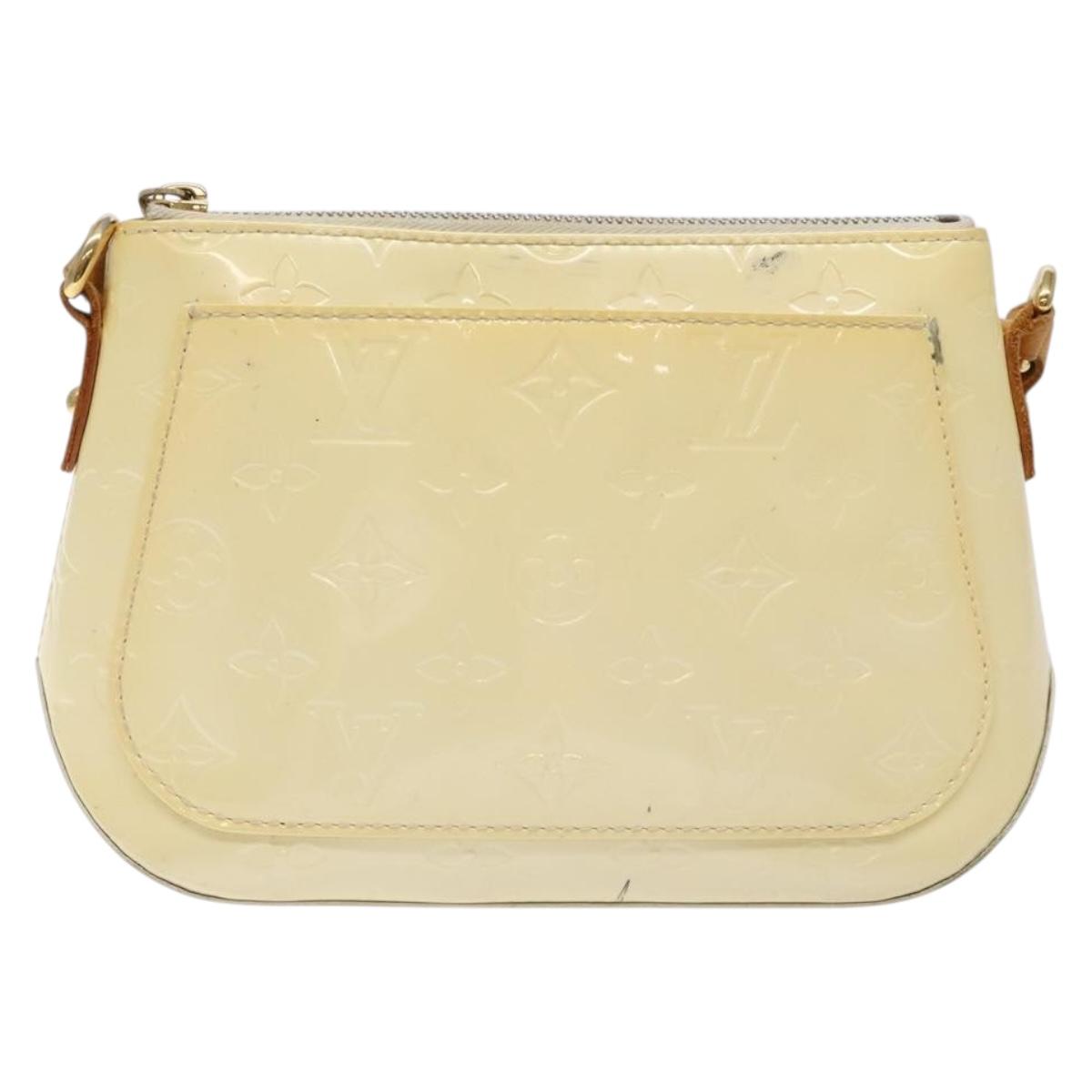 LOUIS VUITTON Monogram Vernis Minna Street Shoulder Bag Perle M91509 Auth sw1083