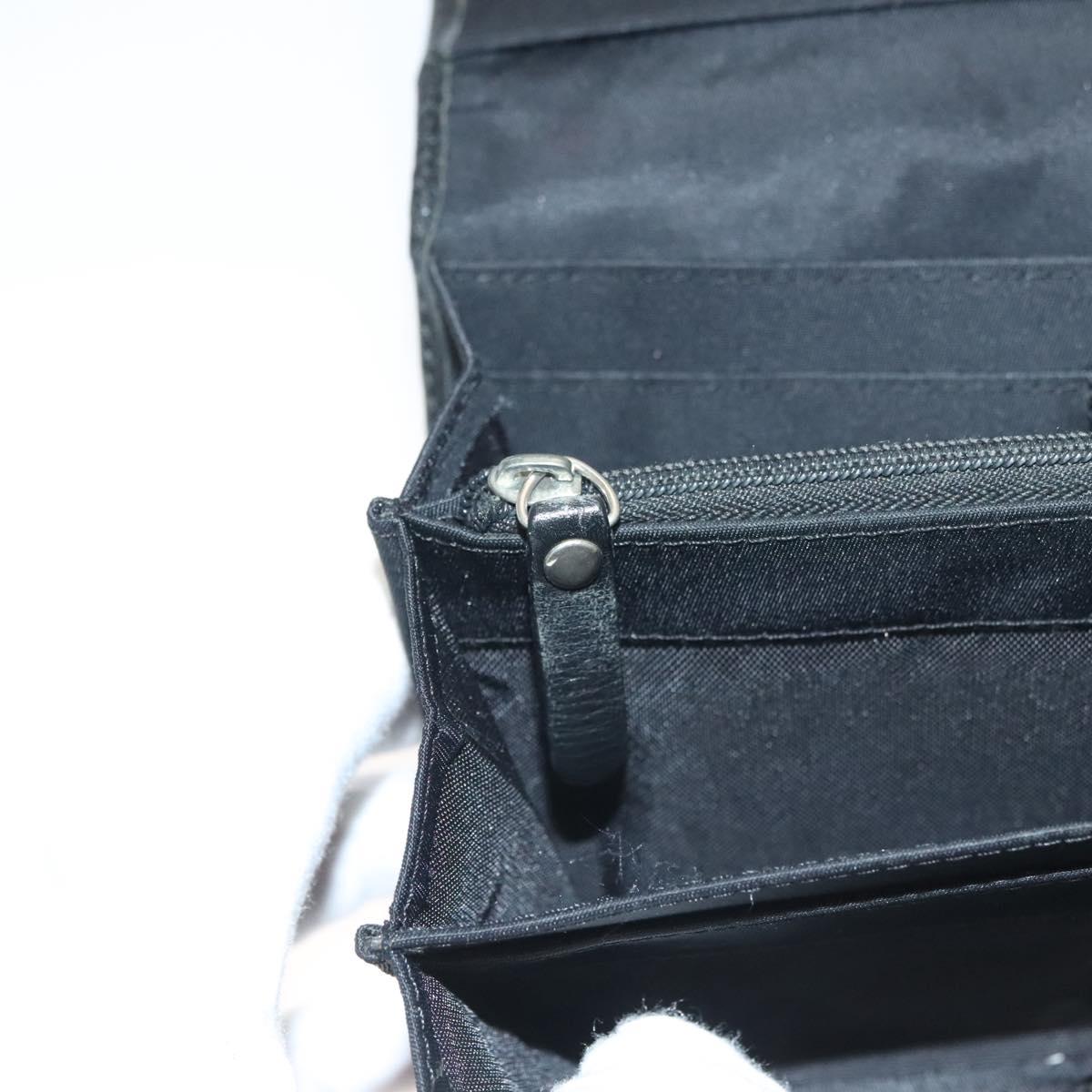 GIVENCHY Wallet Beads Black Silver Auth sw1091